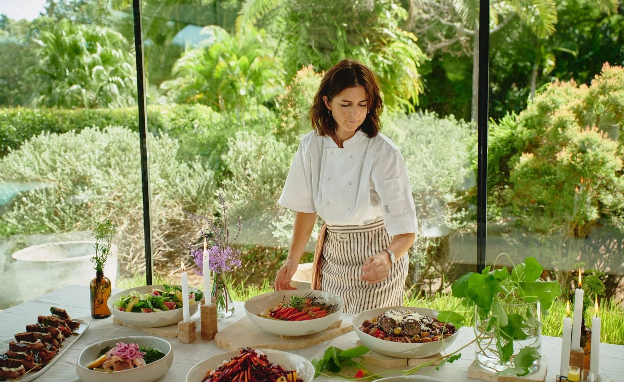 private chef with styled buffet