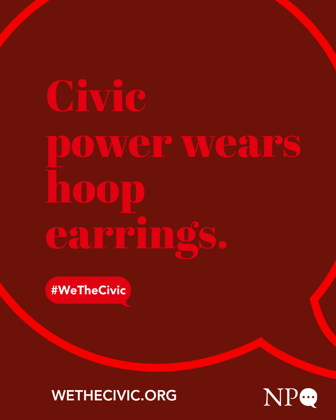 Civic Power Wears Hoop Earrings - Maroon and Red.png