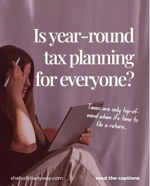Yes! Year-round tax planning can benefit almost every business owner.⁠
⁠
But most people think about taxes only at filing time, but smart business owners know that year-round tax planning is where the real savings happen.⁠
⁠
Year-round tax planning m