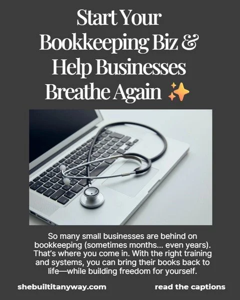 ✨ Did you know? So many small businesses are months (even years) behind on their bookkeeping.⁠
⁠
That&rsquo;s where you come in. With the right training and systems, you can help business owners breathe again&mdash;while building a bookkeeping busine