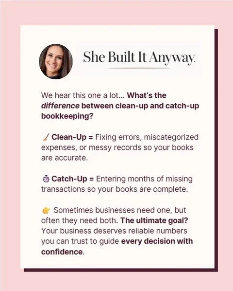 Clean-ups and catch-ups are some of the most valuable services you can offer as a bookkeeper. ✨⁠
⁠
They give business owners the fresh start they need&mdash;transforming messy books into clear, reliable numbers. And here&rsquo;s the best part: there&