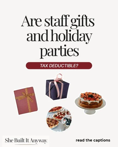 Here&rsquo;s what to know before celebrating the season:⁠
⁠
You can deduct up to $25 per employee for business gifts each year. Small, thoughtful gifts like gift cards or baskets usually qualify.⁠
⁠
100% of the cost of staff parties is typically dedu