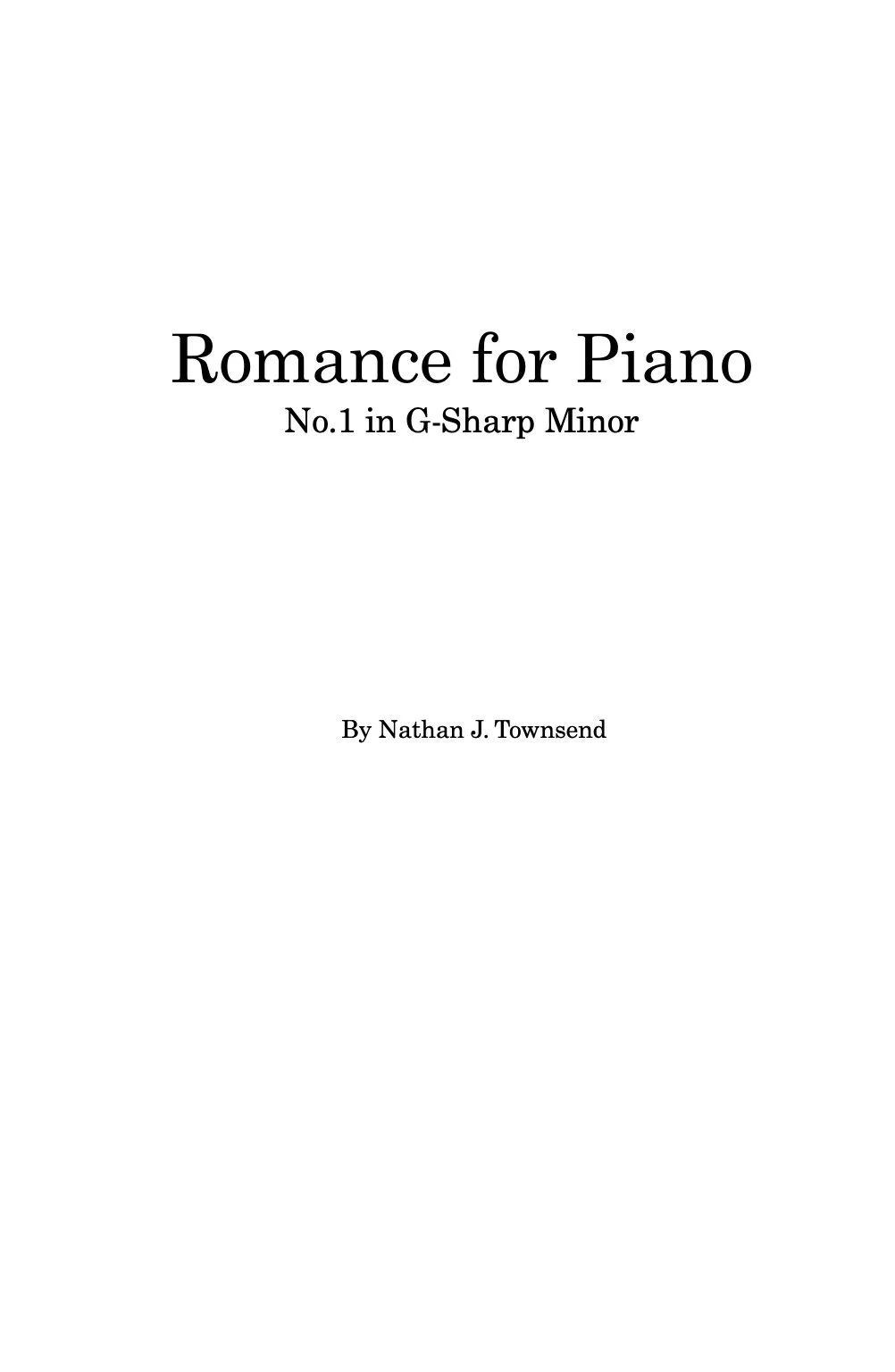 Romance for Piano no. 1 in G sharp minor