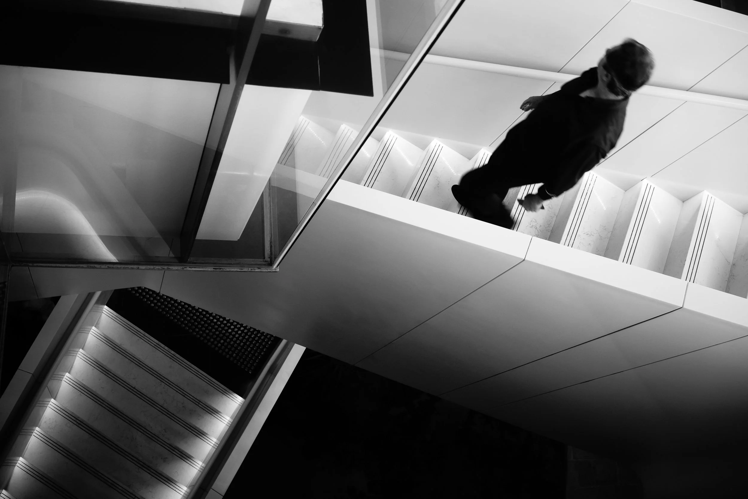 Shifting Perspectives: Navigating life's fluid realities, much like an Escherian maze. With every deliberate step on the stairs, it unveils new angles, profoundly revealing how perspective transforms every unique journey.