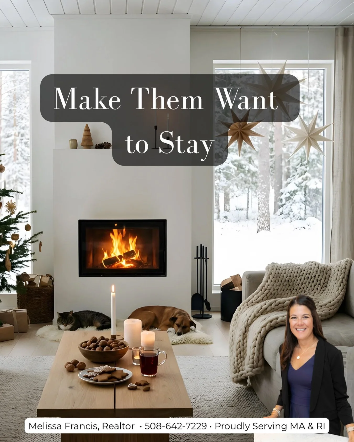 Winter buyers are looking for comfort, warmth, and that feeling.

Create a welcoming vibe with soft throws, warm-toned lights, and a touch of seasonal d&eacute;cor.
Turn your showing into a &ldquo;we could live here&rdquo; moment.

✨ Staging isn&rsqu