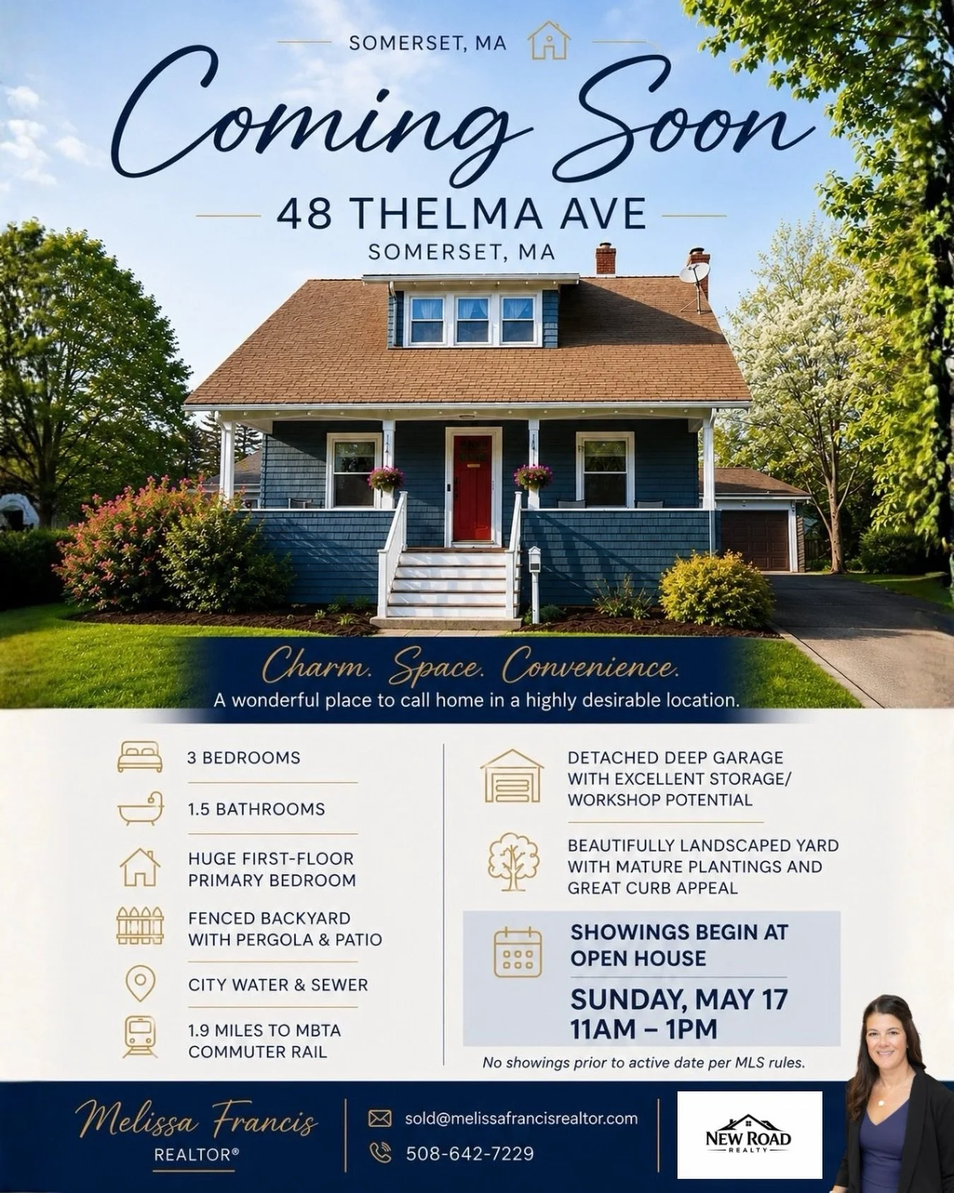 ✨ Social Shares Welcome! ✨

COMING SOON | 48 Thelma Ave, Somerset

Beautiful curb appeal, mature landscaping, and classic character in one of Somerset&rsquo;s most convenient neighborhoods.

This 3 bedroom, 1.5 bath home offers:
&bull; Huge first-flo