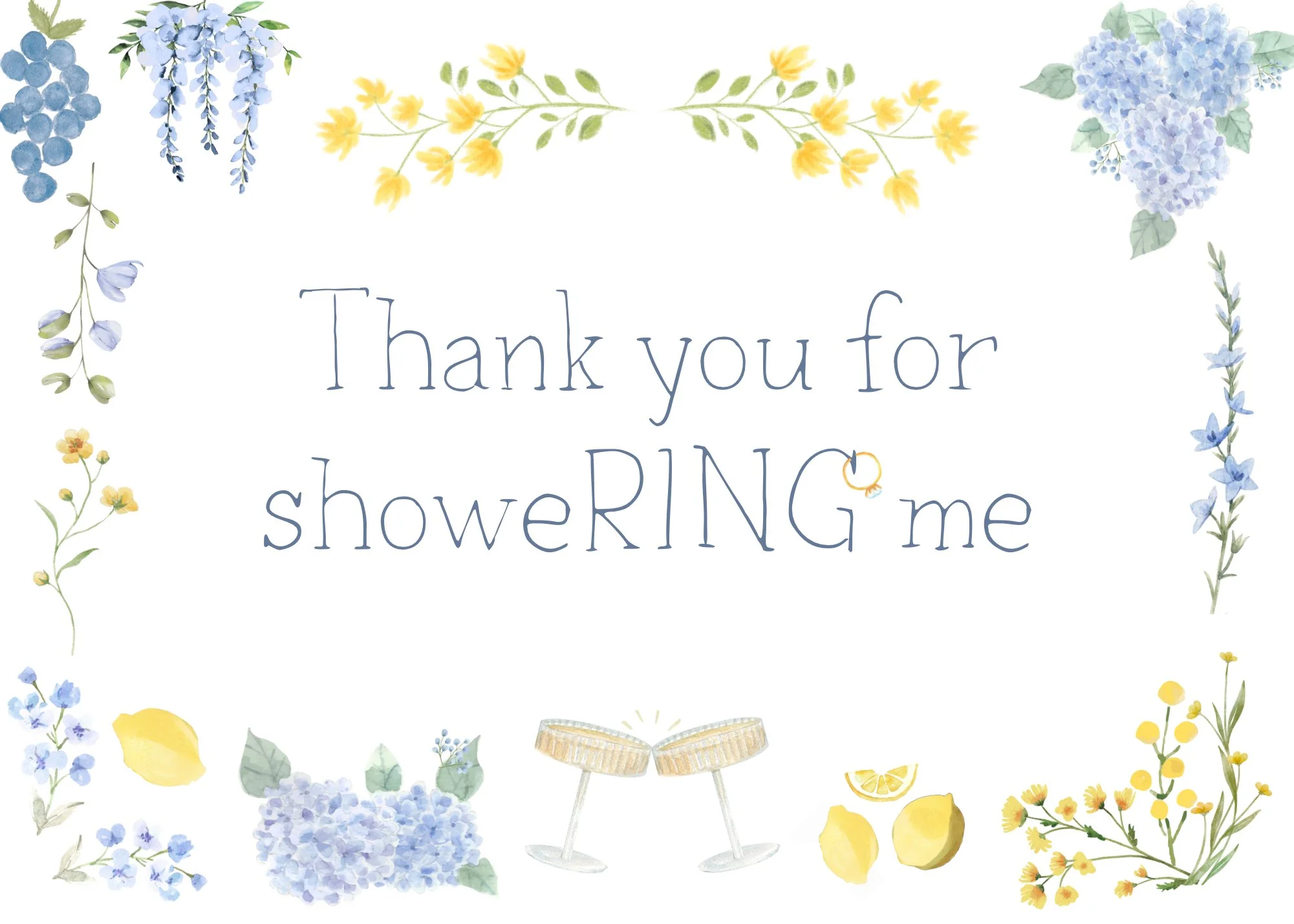 jackie's bridal shower thank-you notes