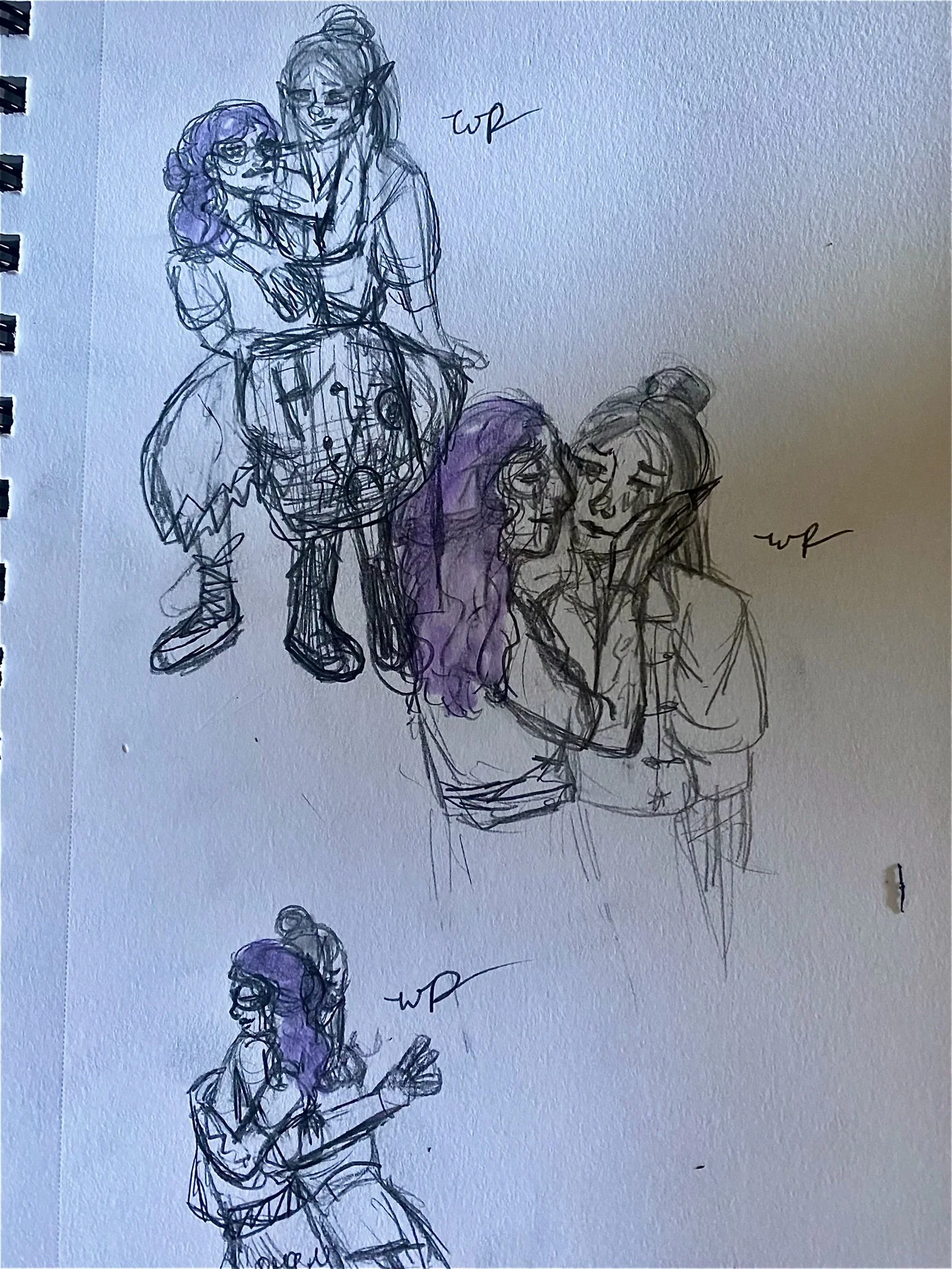 Traditional sketches of Imogen and Laudna 6/21/23