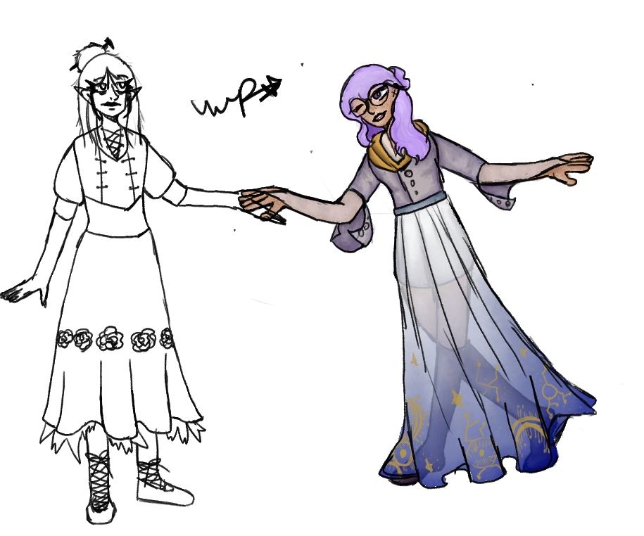 Unfinished Imogen piece with her girlfriend Laudna 5/28/23