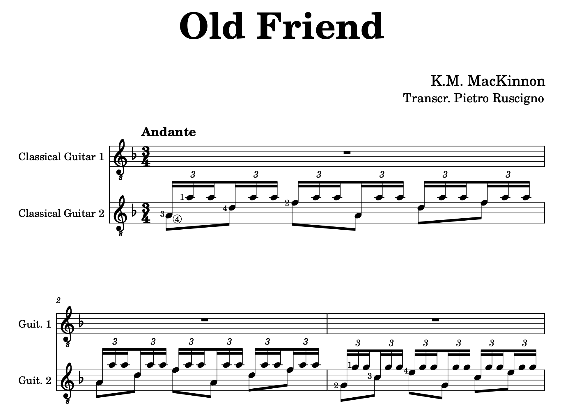 Old Friend K.M. MacKinnon sheet music