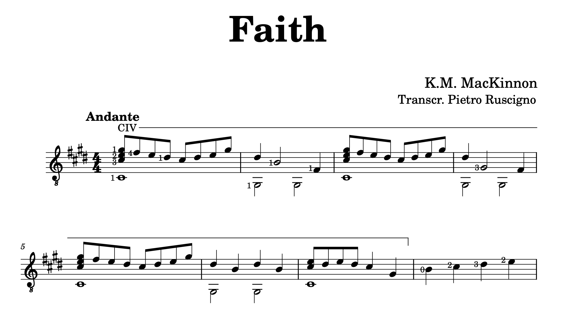 Faith by K.M. MacKinnon sheet music for guitar