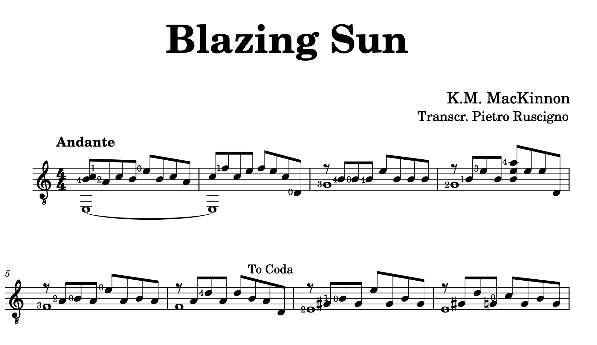 Blazing Sun by K.M. MacKinnon guitar sheet music