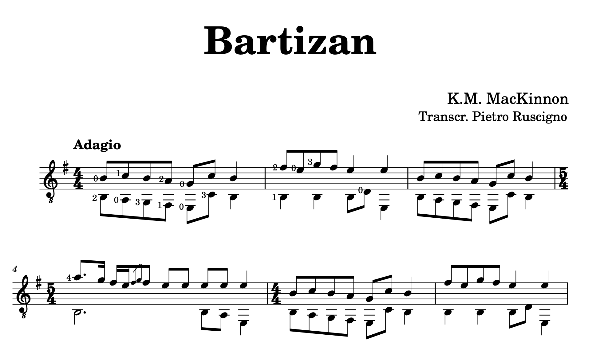Bartizan guitar sheet music K.M. MacKinnon