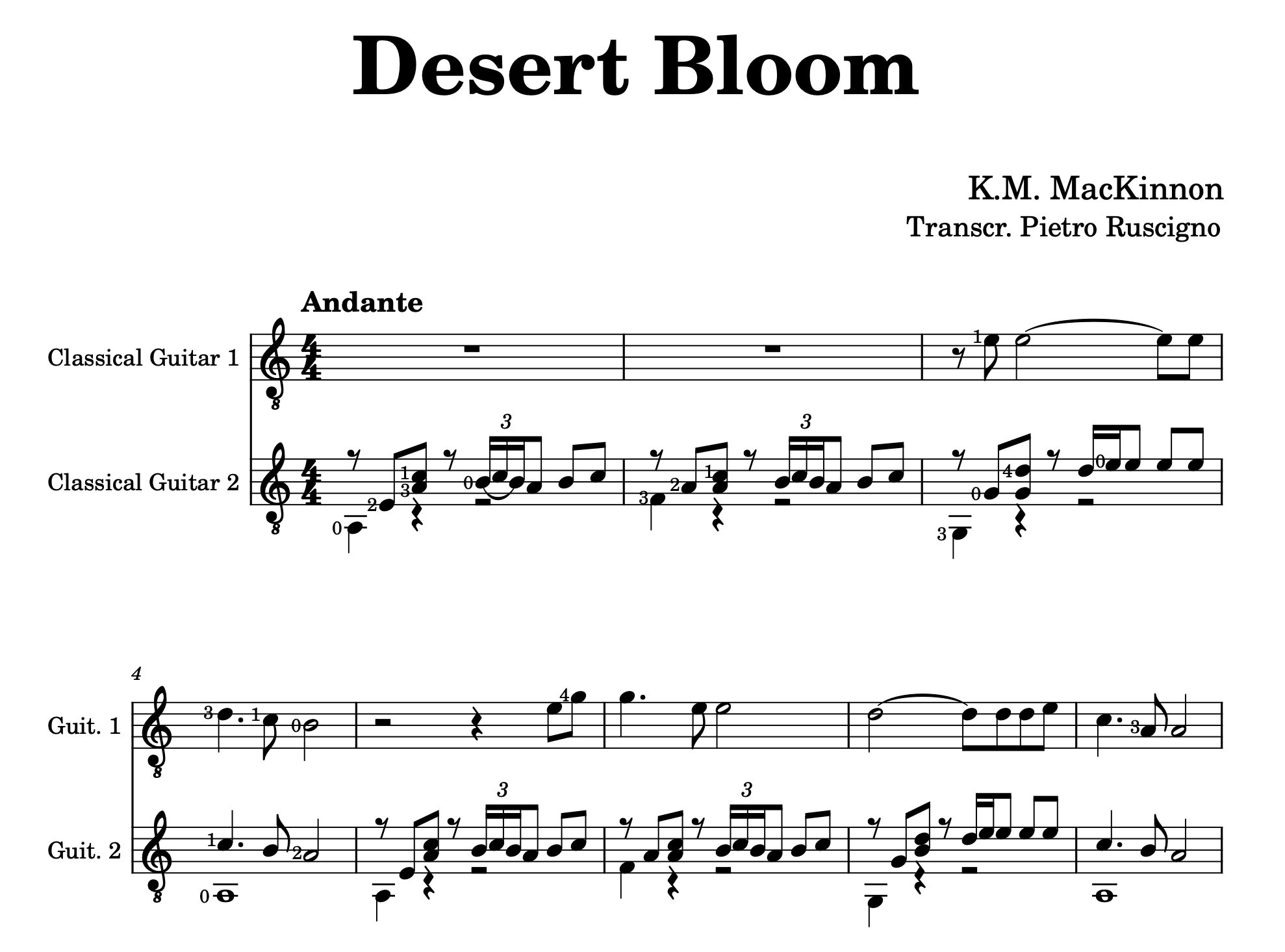 Desert Bloom sheet music for guitar K.M. MacKinnon