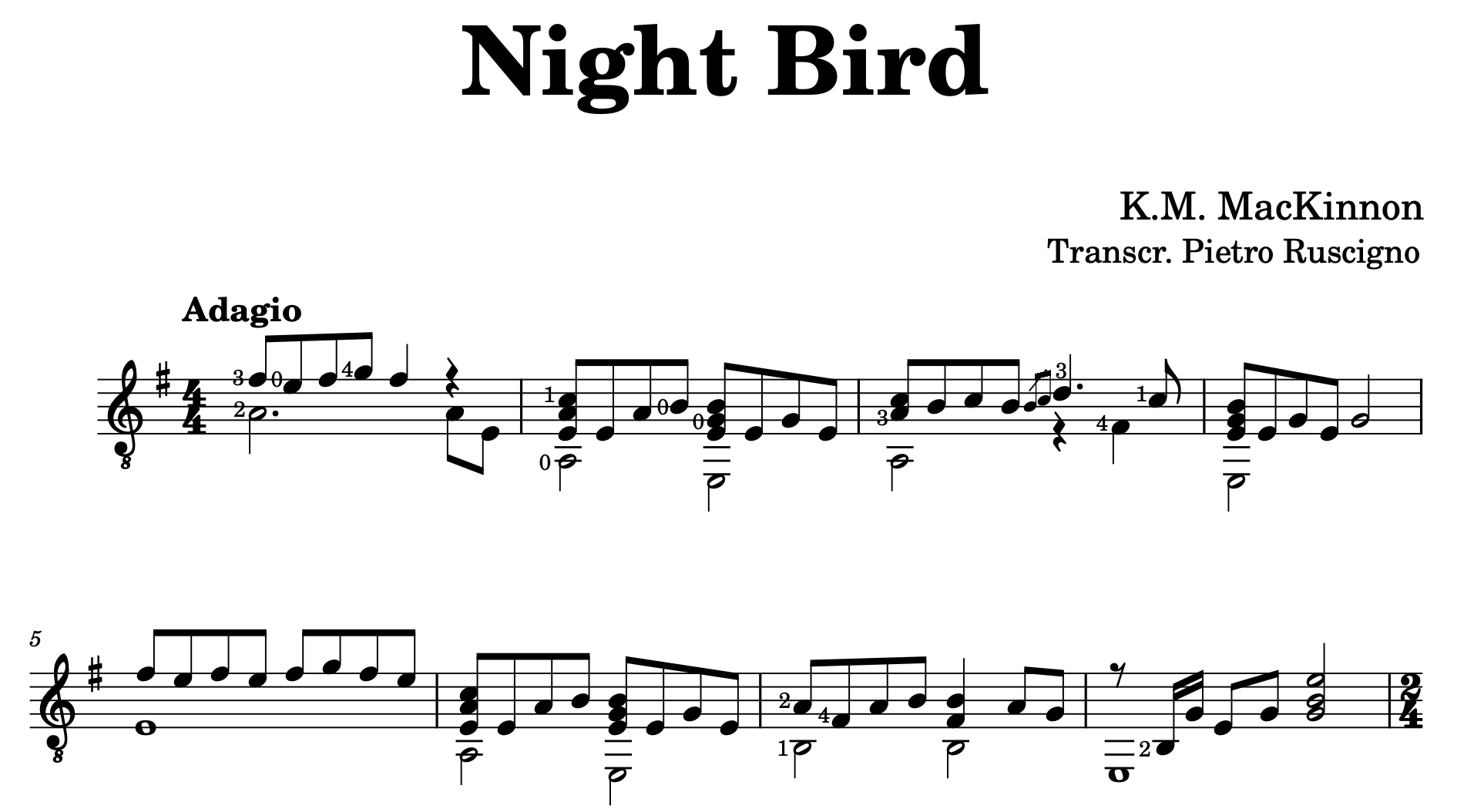 Nightbird by K.M. MacKinnon guitar music