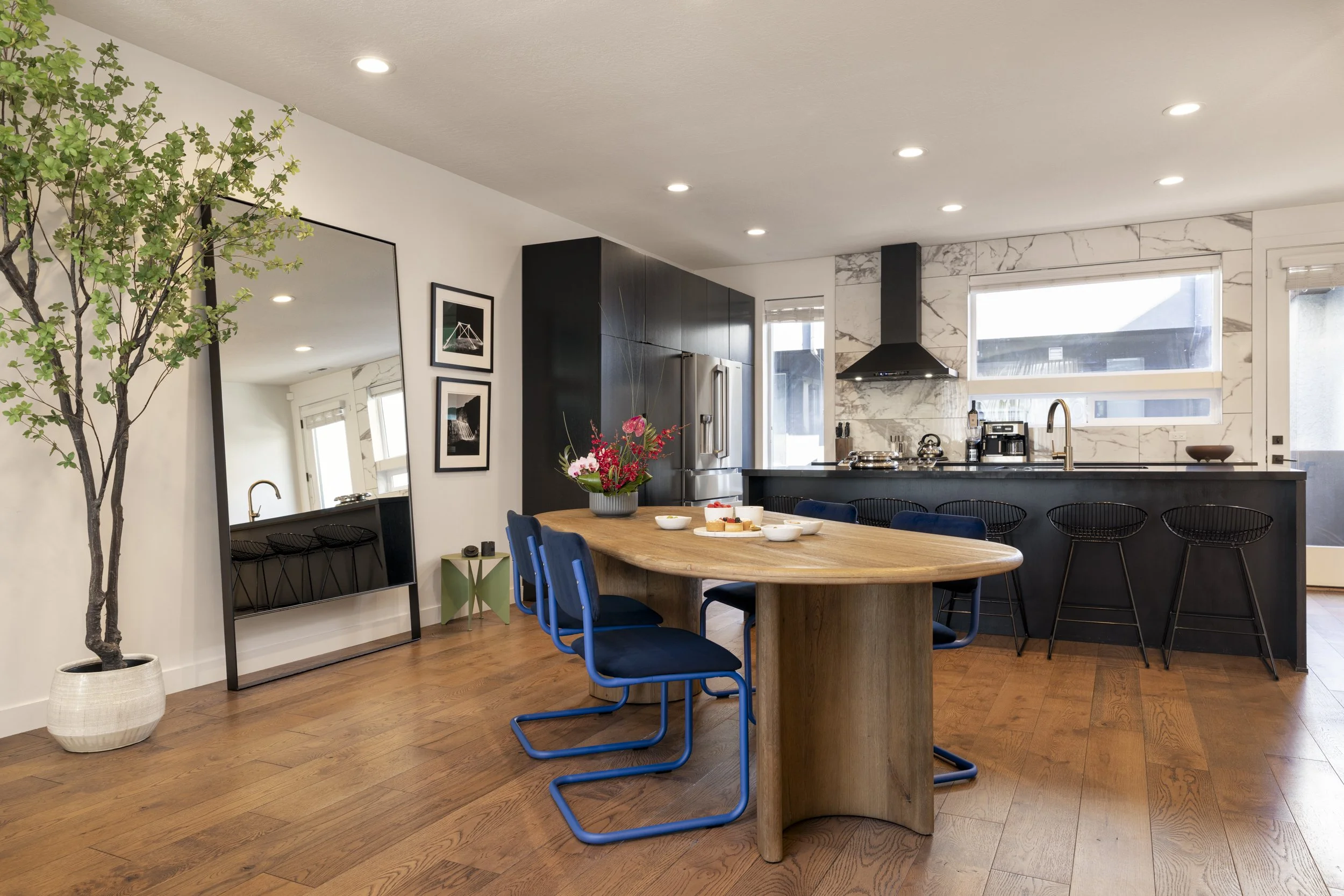 The Ruby has seen a party or two in its day. The kitchen-dining room is perfect for hosting and chock full of amenities for the chef in the family as well as three local artists including Holly Addi (not pictured). Enjoy an espresso with freshly grou