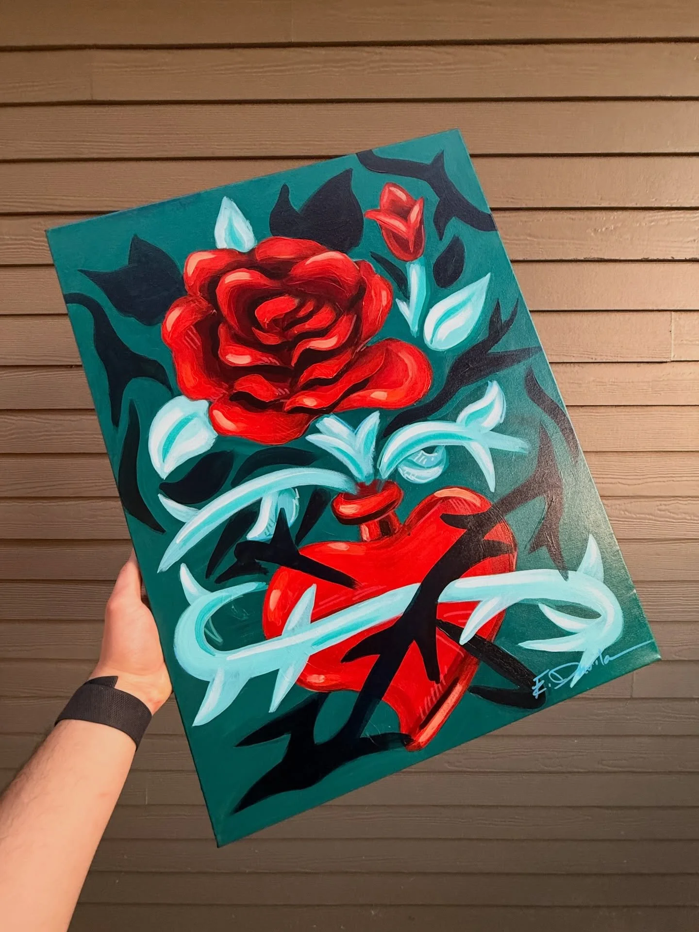 Cool lil Sacred Heart and Rose painting I just wrapped up🙏
Love how this one came out! 
🌹❤️🥀