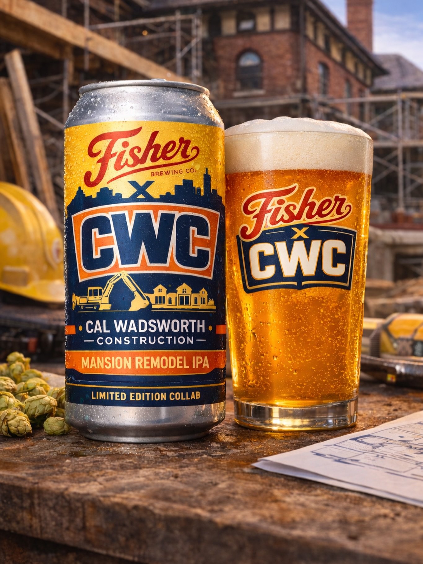 Fake collab. Real craftsmanship. 🍻🚜
We&rsquo;re deep in the work of preserving what matters at the Fisher Mansion&hellip;so naturally, our brains went to a beer collab.

@fisherbrewing &mdash; thoughts? 👀🍺
#JustSaying #CWC #FisherMansion