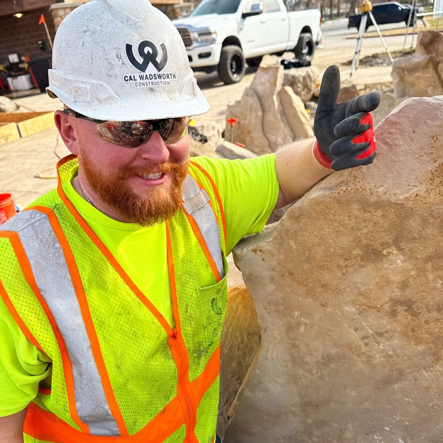 Its not every day you're expected to somehow lift and set three massive stone slabs into place, vertically, joined together, and buttoned up to be lasting monuments. The way our CWC crew stepped up to the challenge and self-perform this deserves a hi