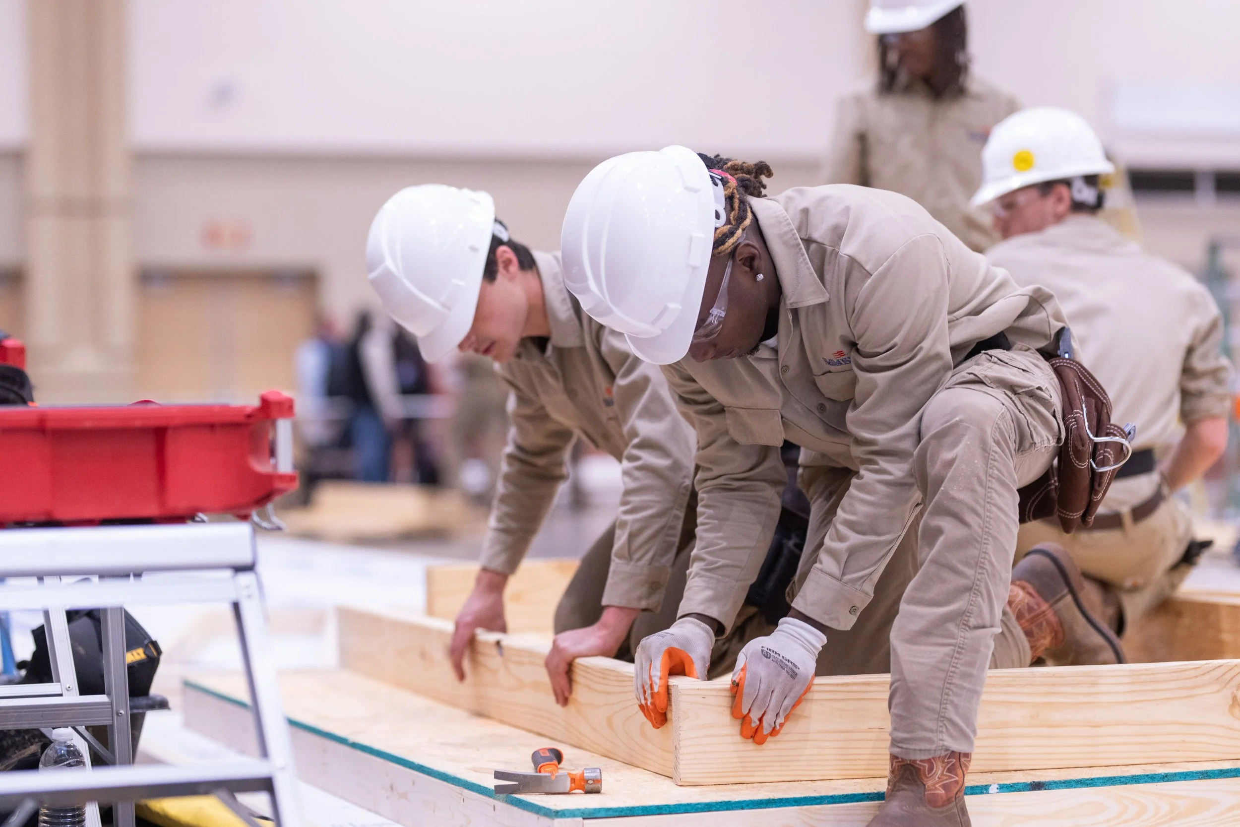 A SkillsUSA member competes in a plumbing competition.