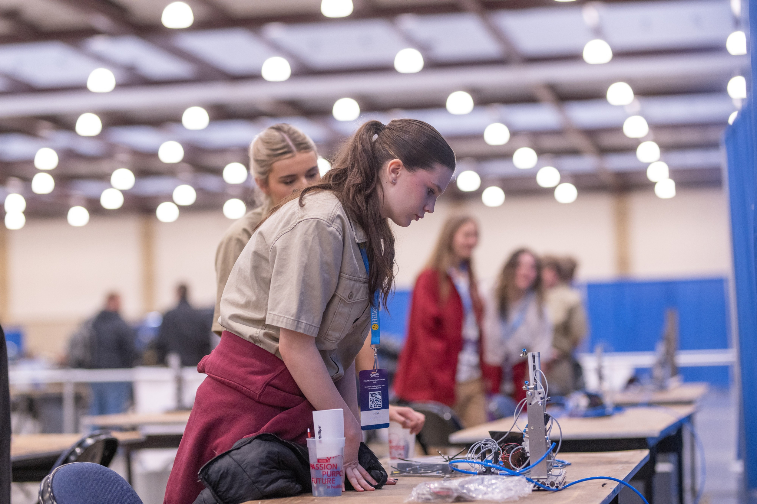 SkillsUSA Champions compete in a carpentry-related competition.
