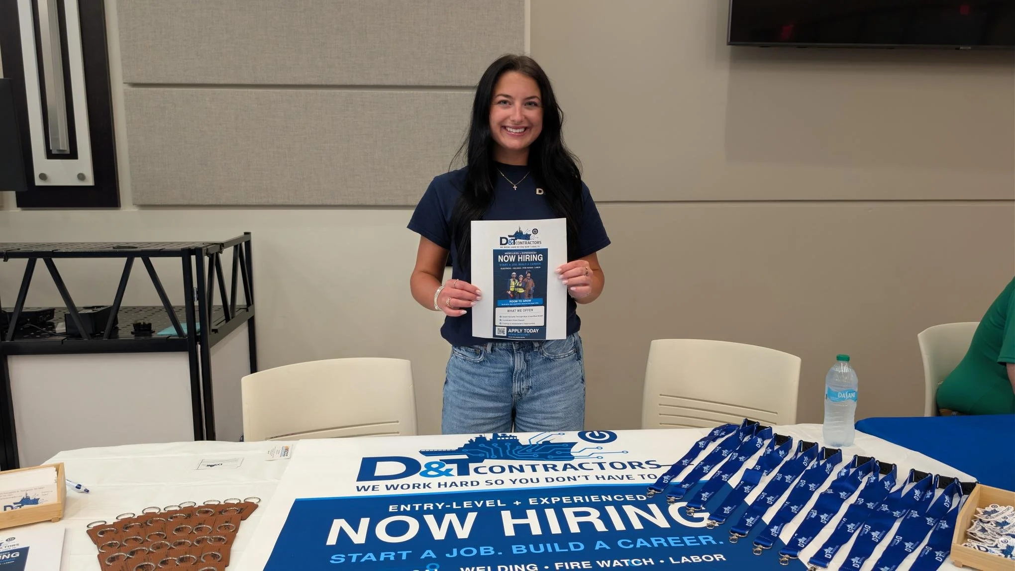 D&T Contractors Now Hiring booth at an MGCCC career fair