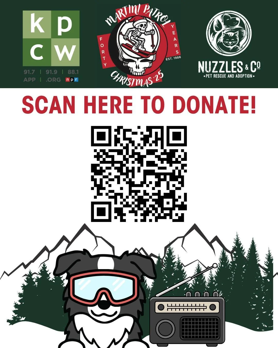 Nuzzles is incredibly grateful to have been chosen as a co-recipient along with KPCW of the funds raised by the 2025 Park City Martini Party!  Today is your last chance to donate to this fun and iconic event that is celebrating its 40th year!  Please