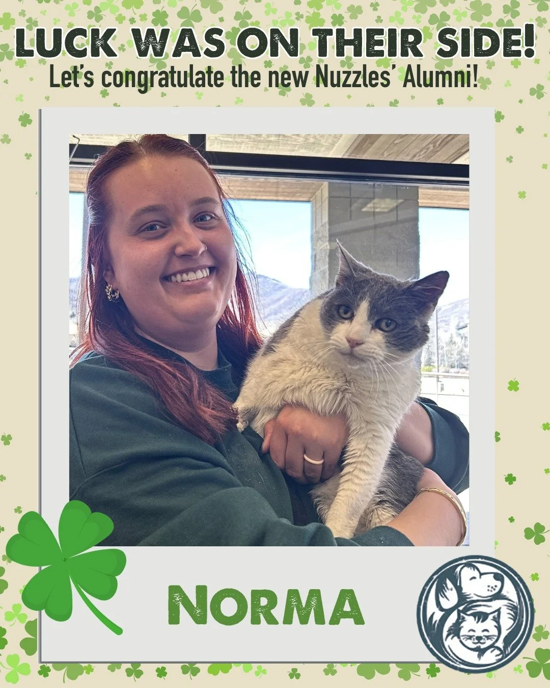 🍀 Luck was on their side this week! 🍀

These lucky pups and kitties found their forever homes, and we couldn&rsquo;t be happier for them. Nothing beats watching our animals head off to start their next chapter with families who adore them.

Thinkin