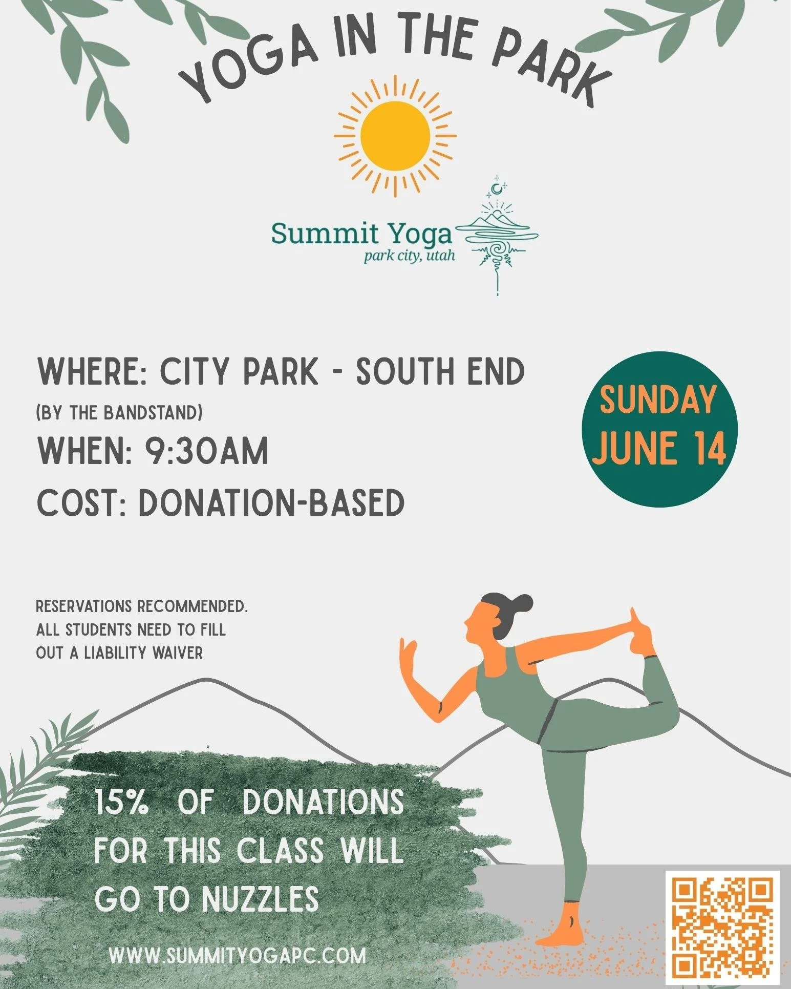 Stretch, breathe, and support rescue pets. 🧘&zwj;♀️🐾

Join our friends at Summit Yoga for Yoga in the Park on Sunday, June 14 at 9:30 AM at the south end of City Park.

This donation-based class is open to all levels, and 15% of donations will help