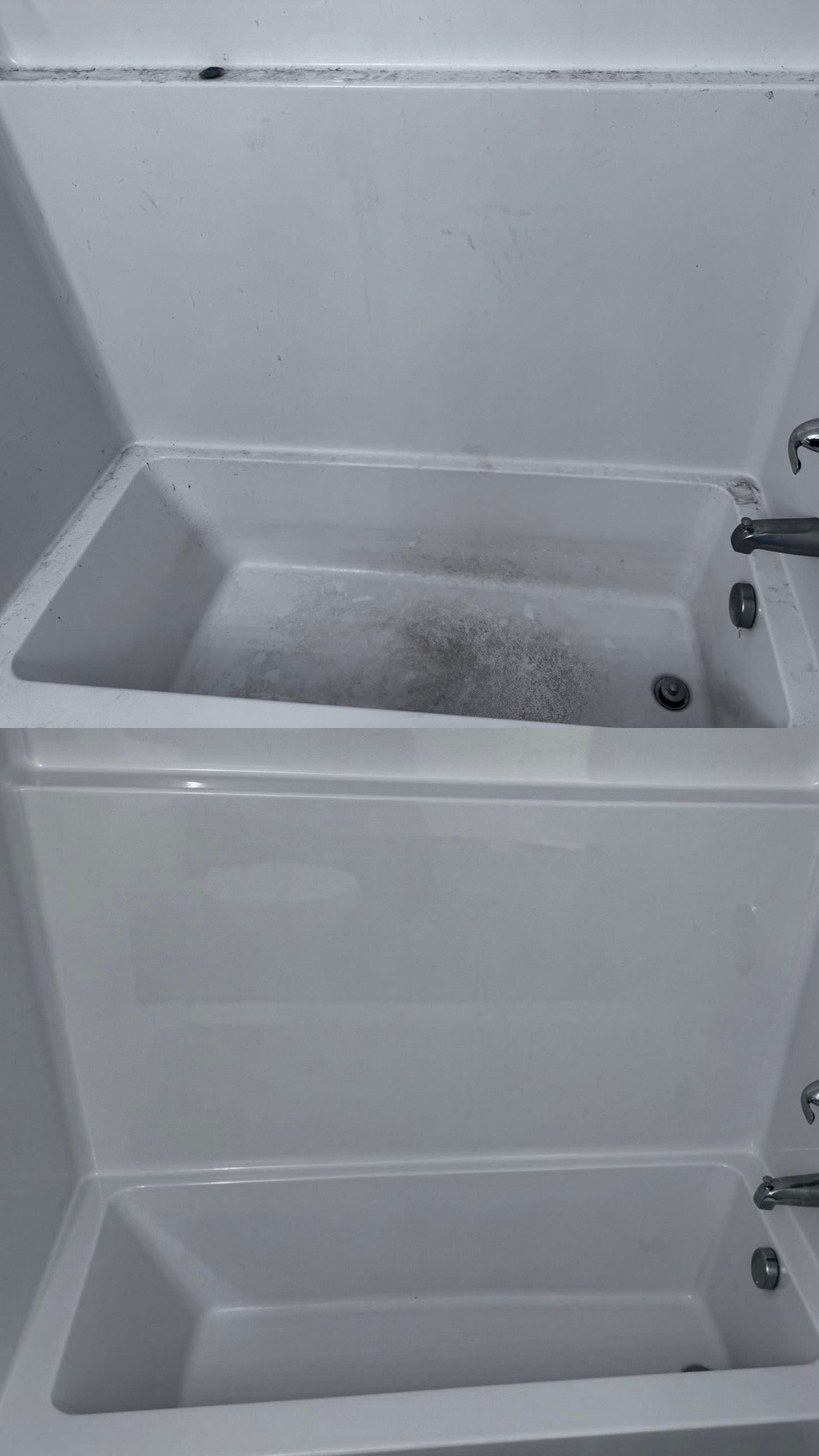 bathtub cleaning before and after