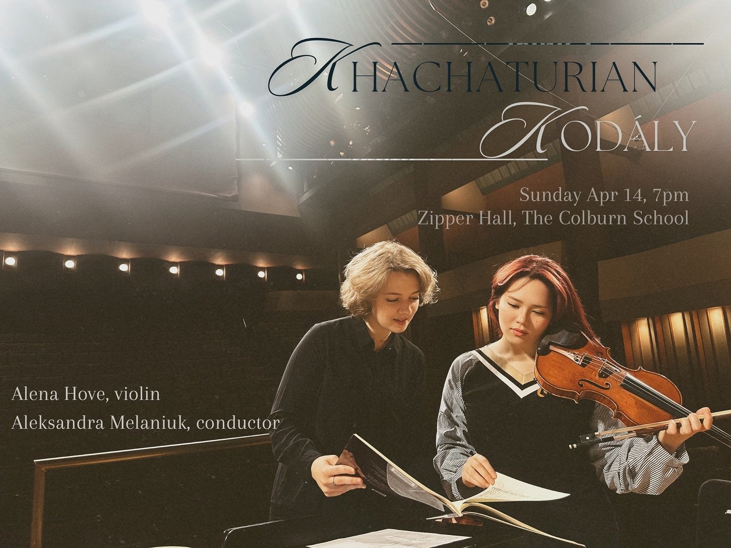 This weekend! Playing the Khachaturian Violin Concerto with @amelaniuk and @colburnschool friends ✨ would love to see you there~