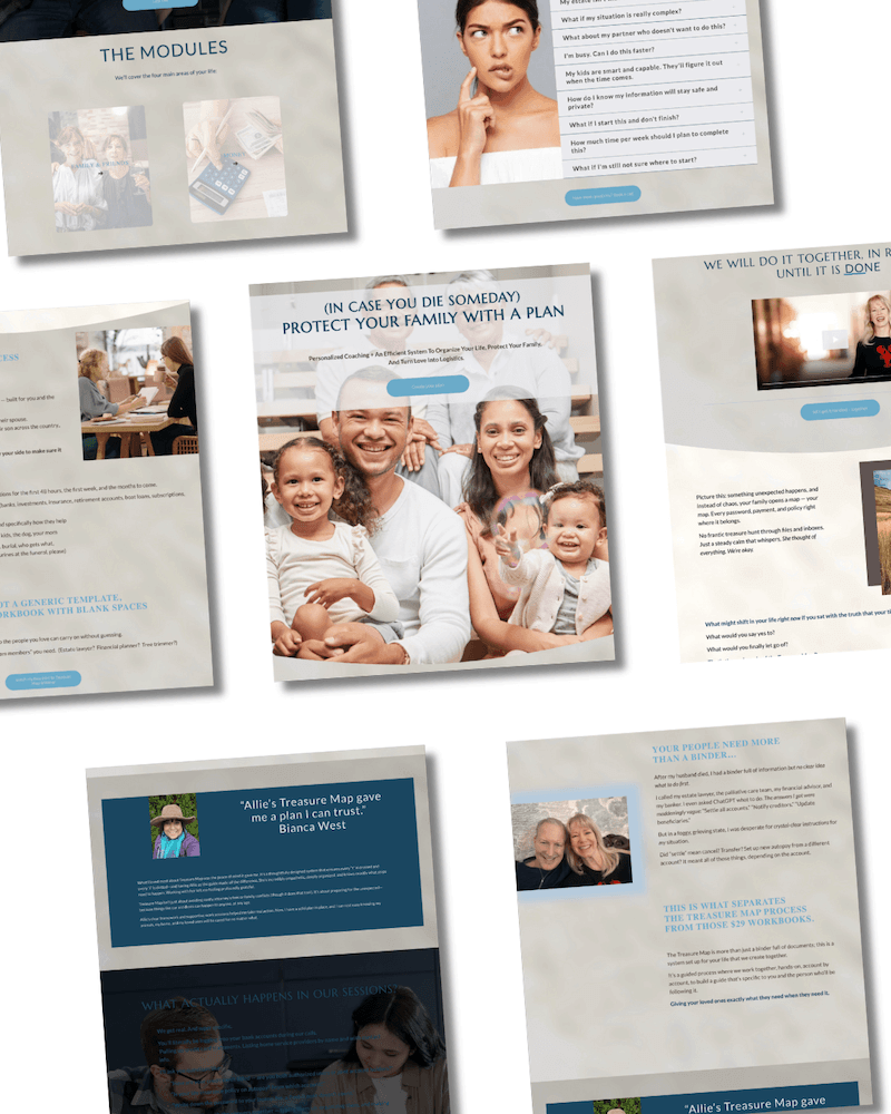 Squarespace sales page for Allie Irwin Treasure Map