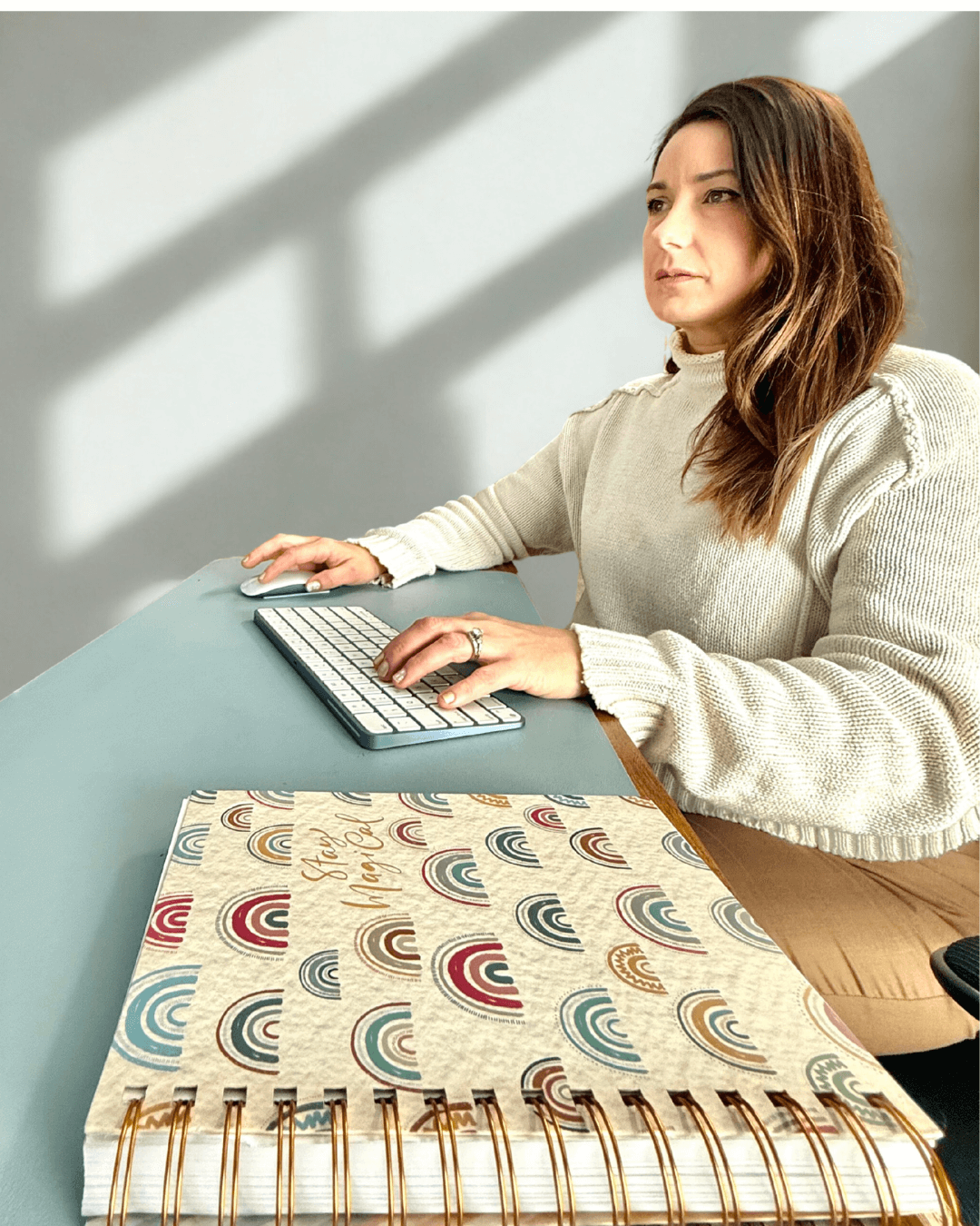 Claire working on a website project