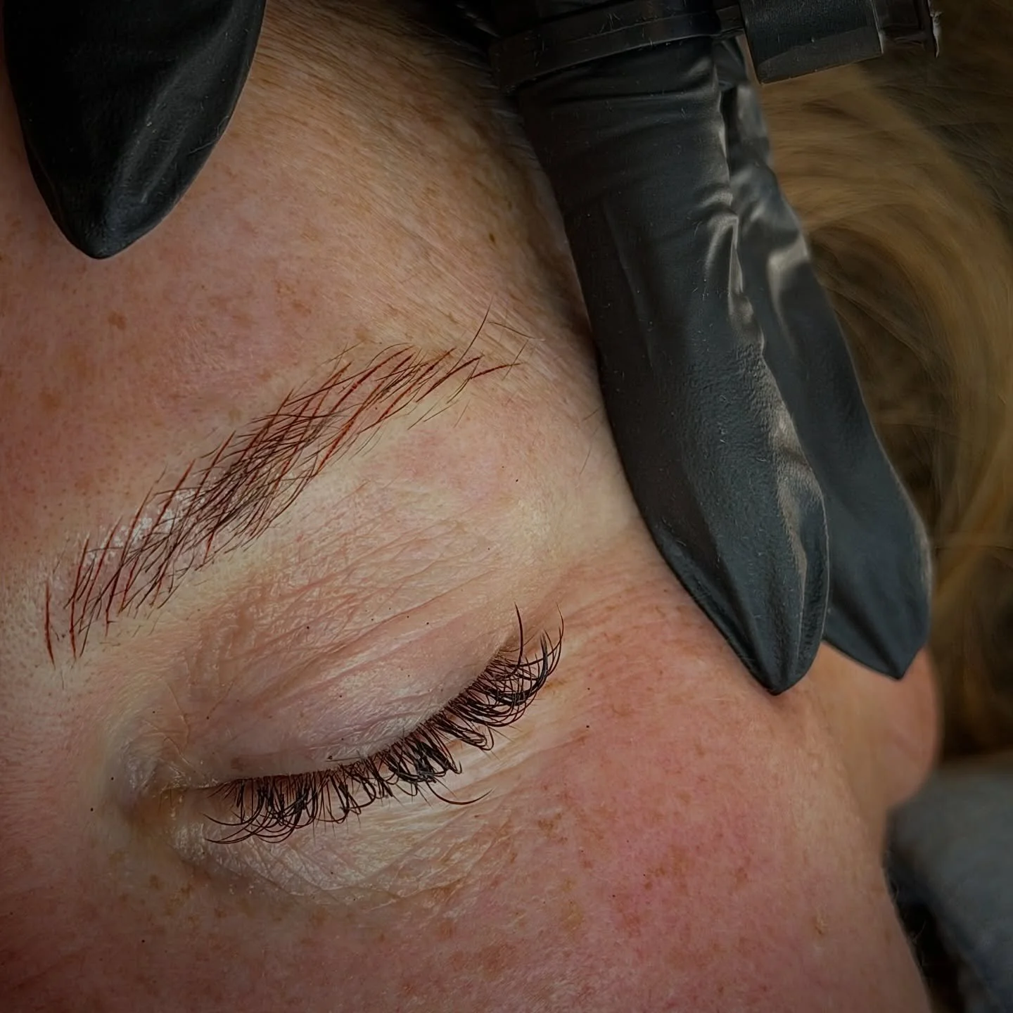 Adding hair strokes + gentle shading for extra density and coverage