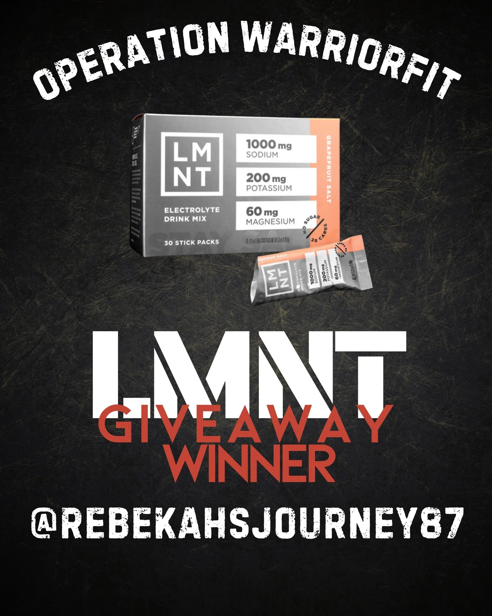 Congrats to our winner of the LMNT giveaway! If you would contact our team we will get this shipped to you! Stay tuned we have some other awesome giveaways from more of our partners! 

@rebekahsjourney87 please reach out to our team!