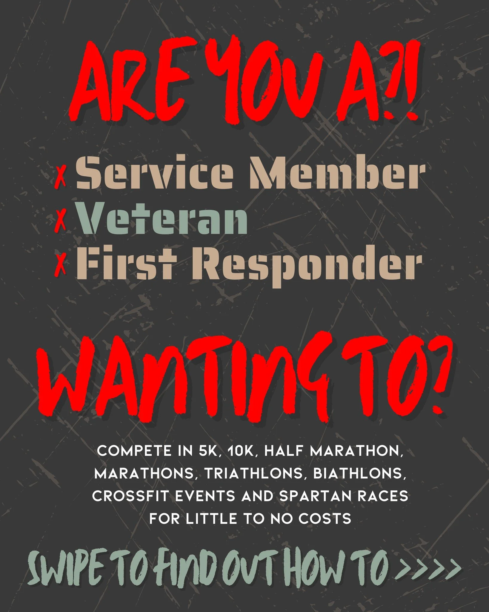 As we continue to finalize everything, we always look for more veterans, service members, and first responders to support us in pursuing a healthy and active lifestyle! 

Share this with your friends and family, and thank you to everyone following al