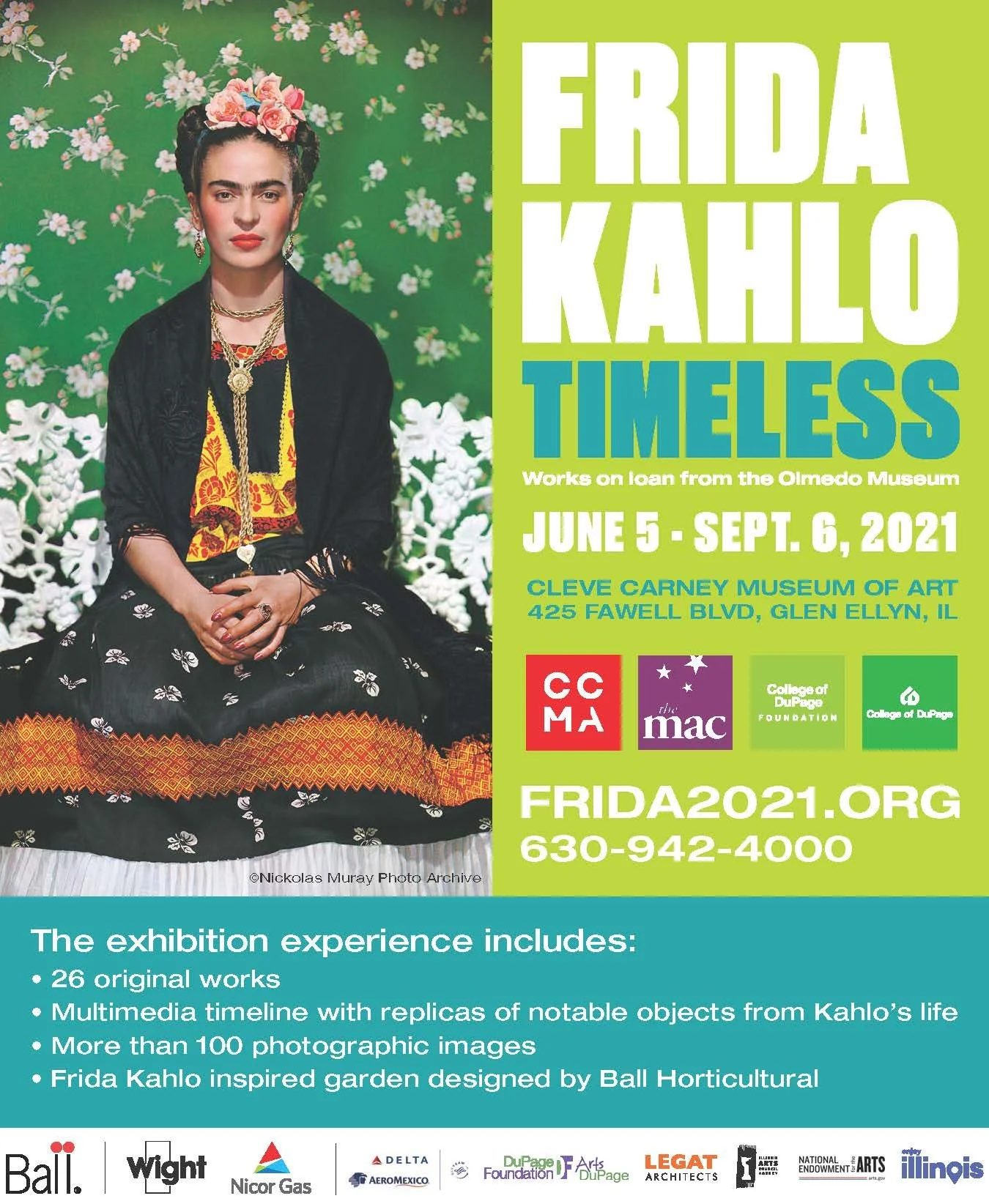 Promotional marketing flyer for the exhibition