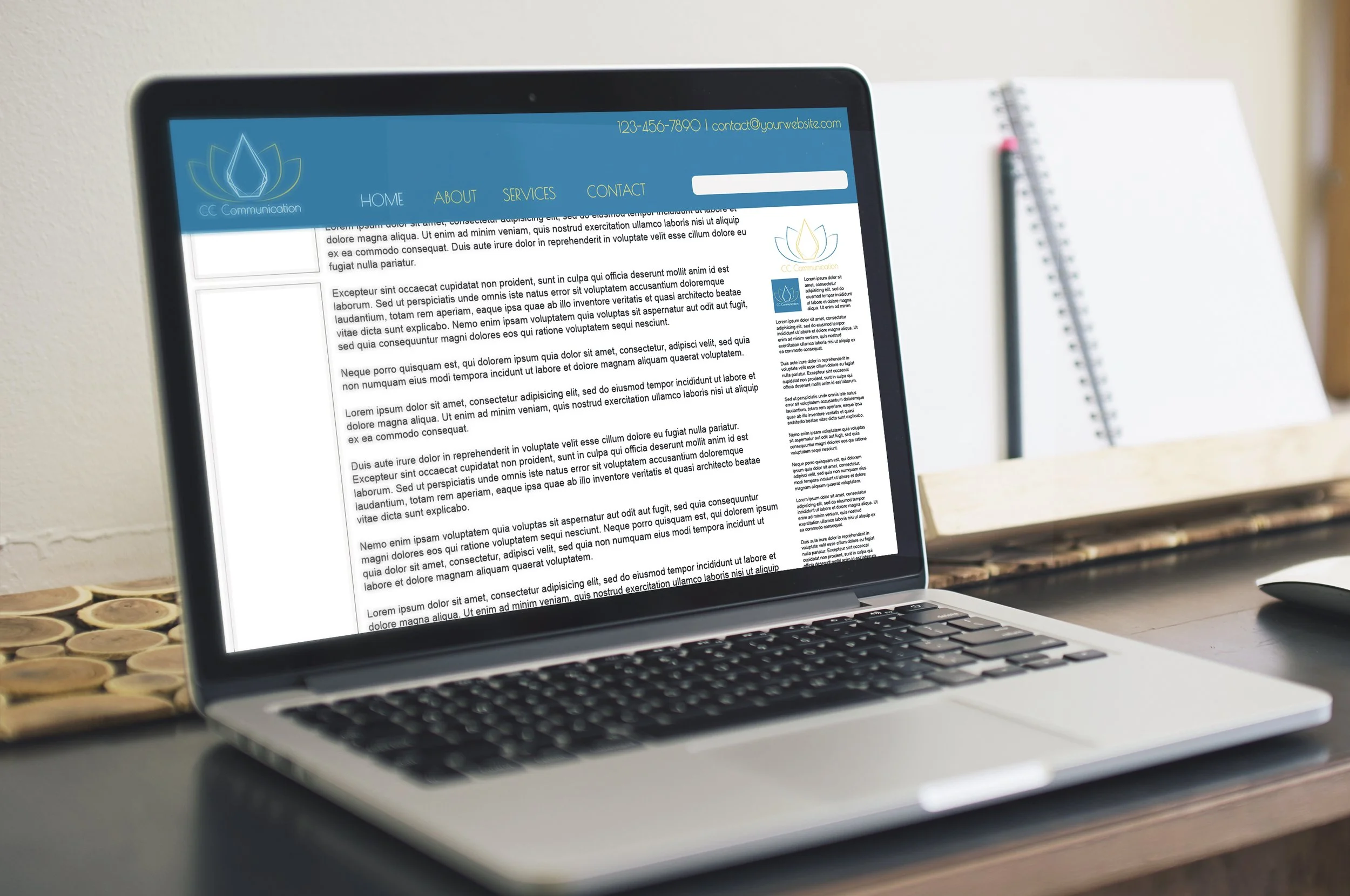 Webpage mockup