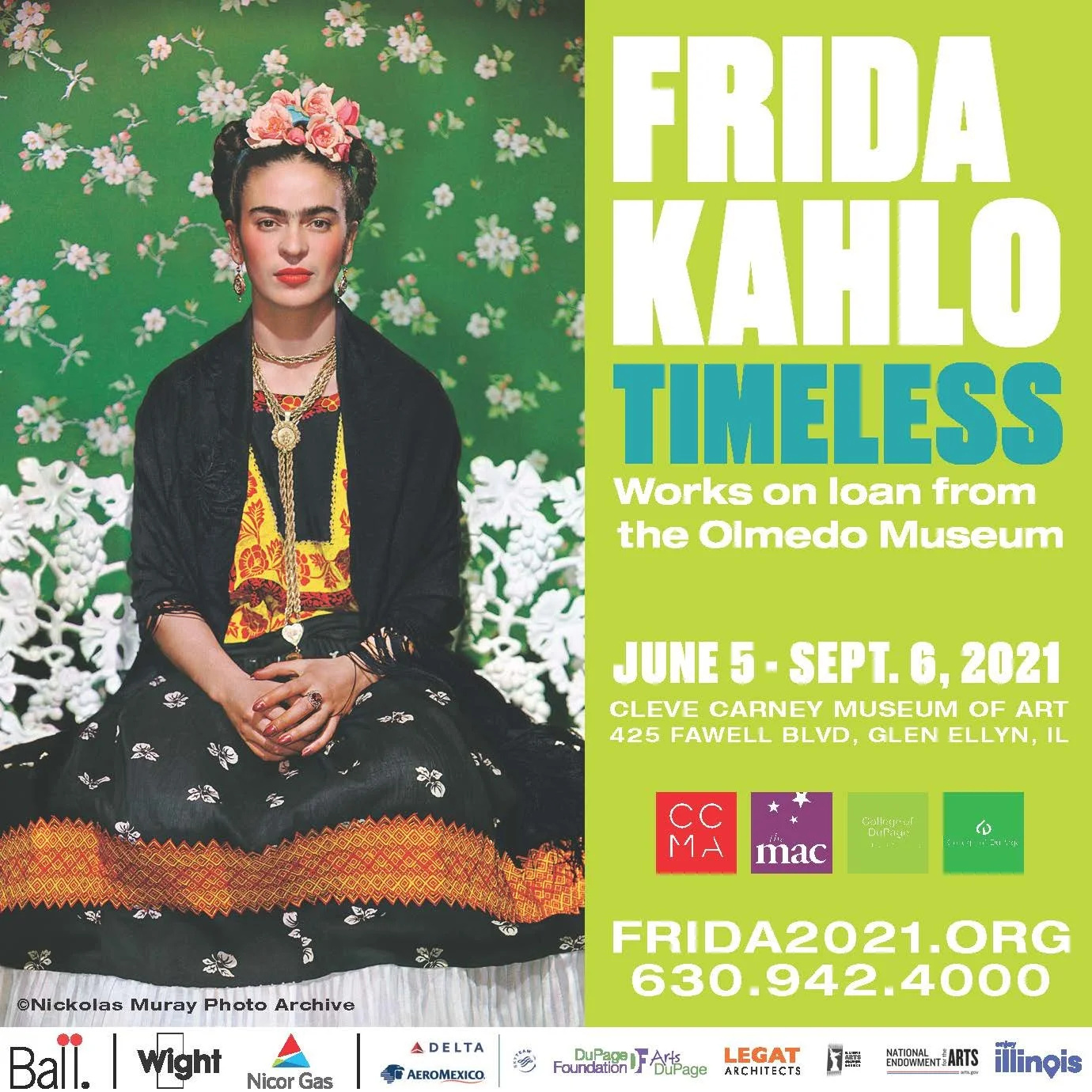 Print advertisement (square format) for the exhibition.