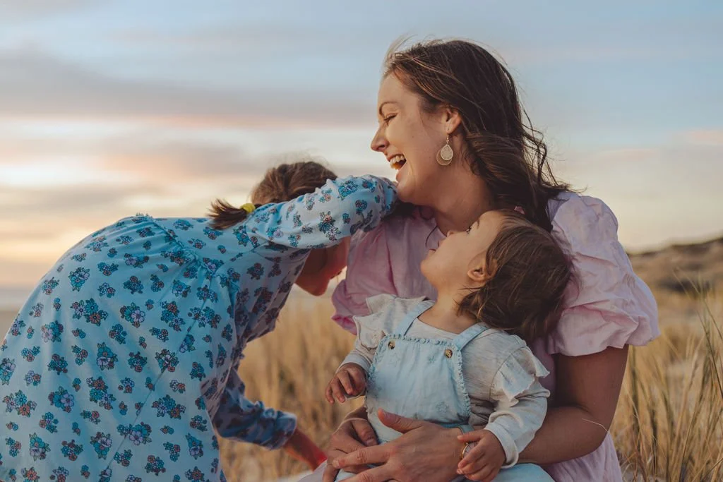 Jessica having fun with two of her children