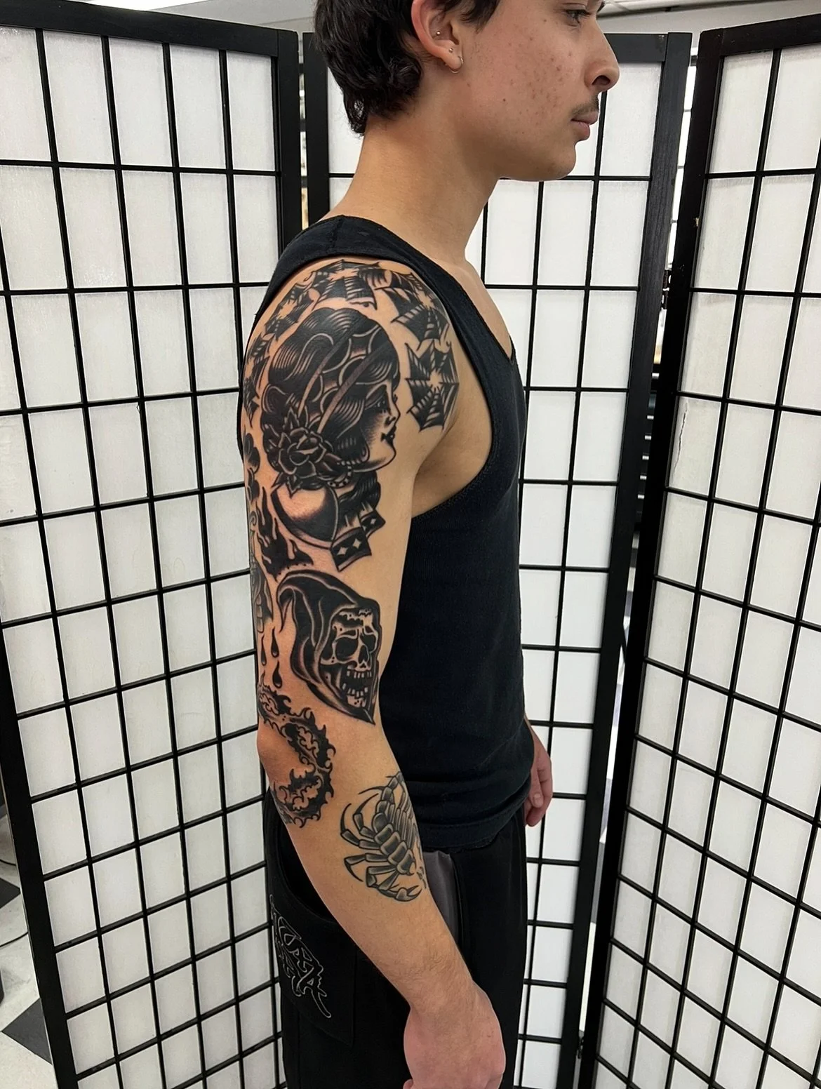 Fresh ones by me and some healed ones by @xhalhunterx all made at the new @carlisletattooco for bookings send me a DM