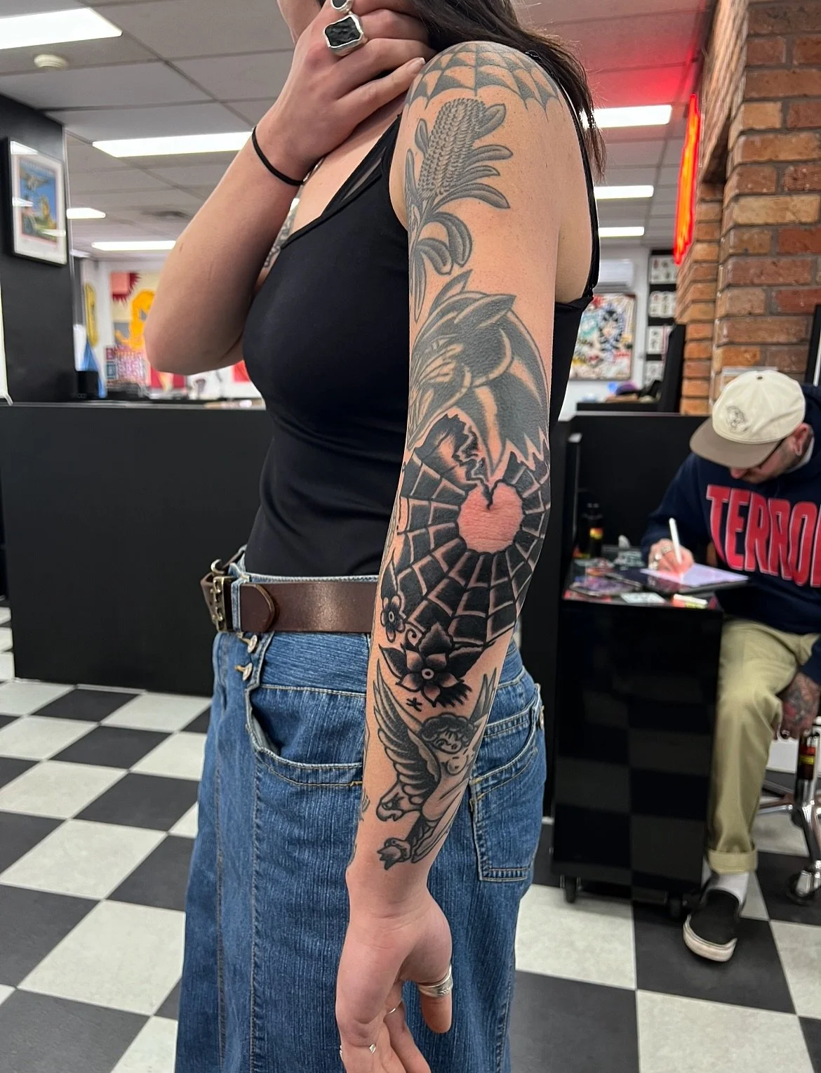 Had fun with this elbow web, keen to do some variations on the classics you have seen me do for a while now. Hit the DMs for bookings in May to July.