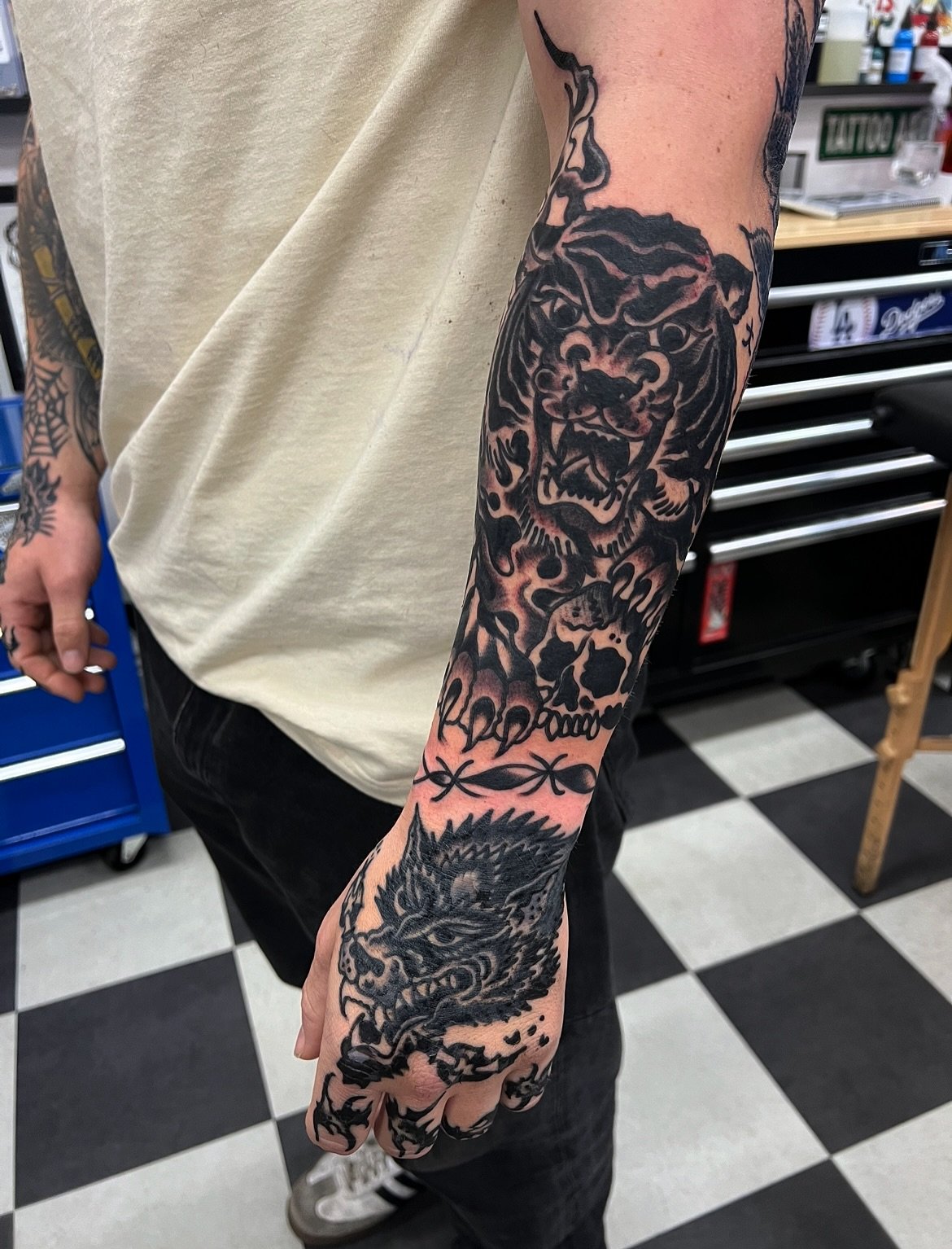 Hands last week and working on this new sleeve over the next couple days @carlisletattooco
