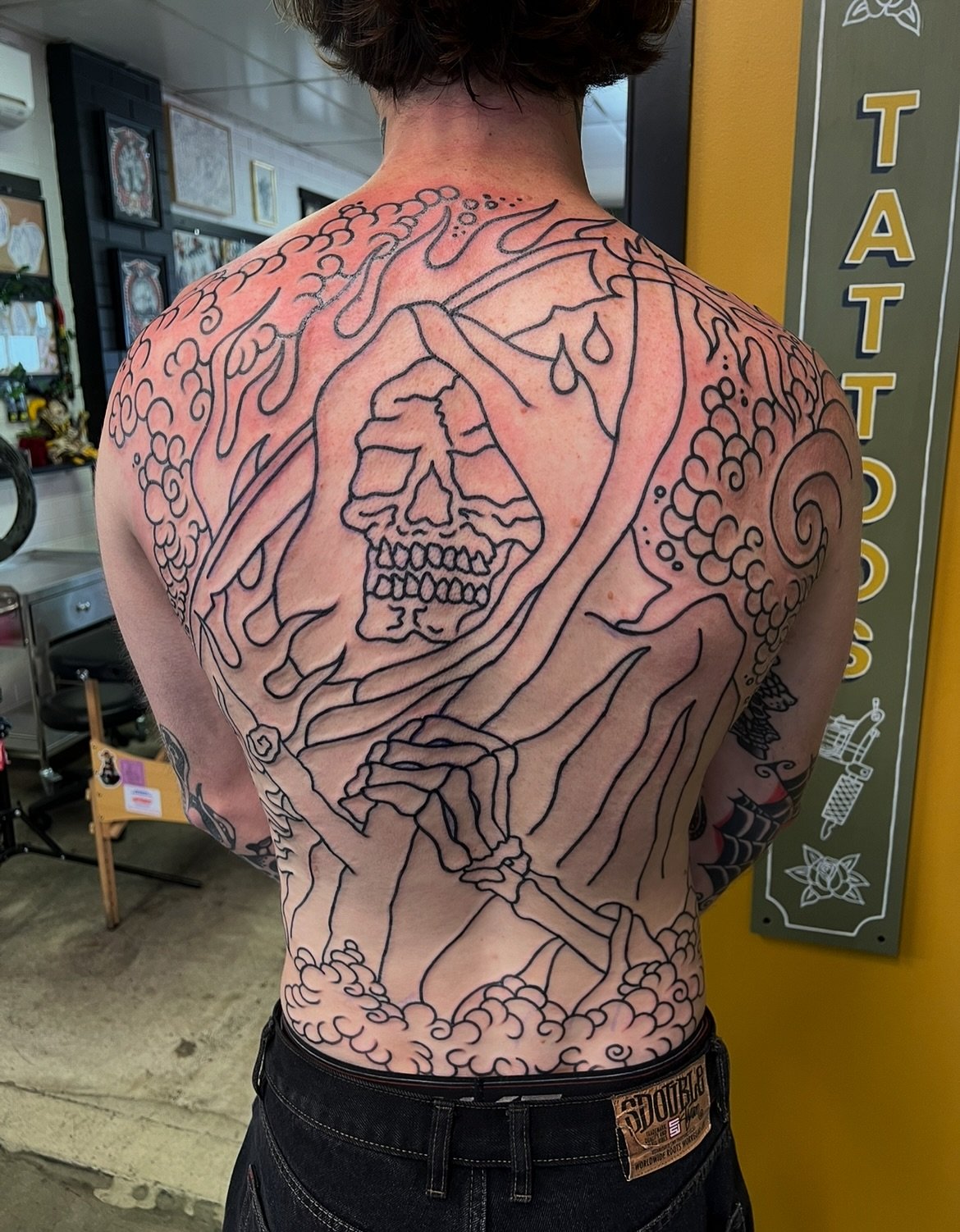 Another fun back piece started yesterday @vintiquetattooparlour DM to get yours booked in this year!