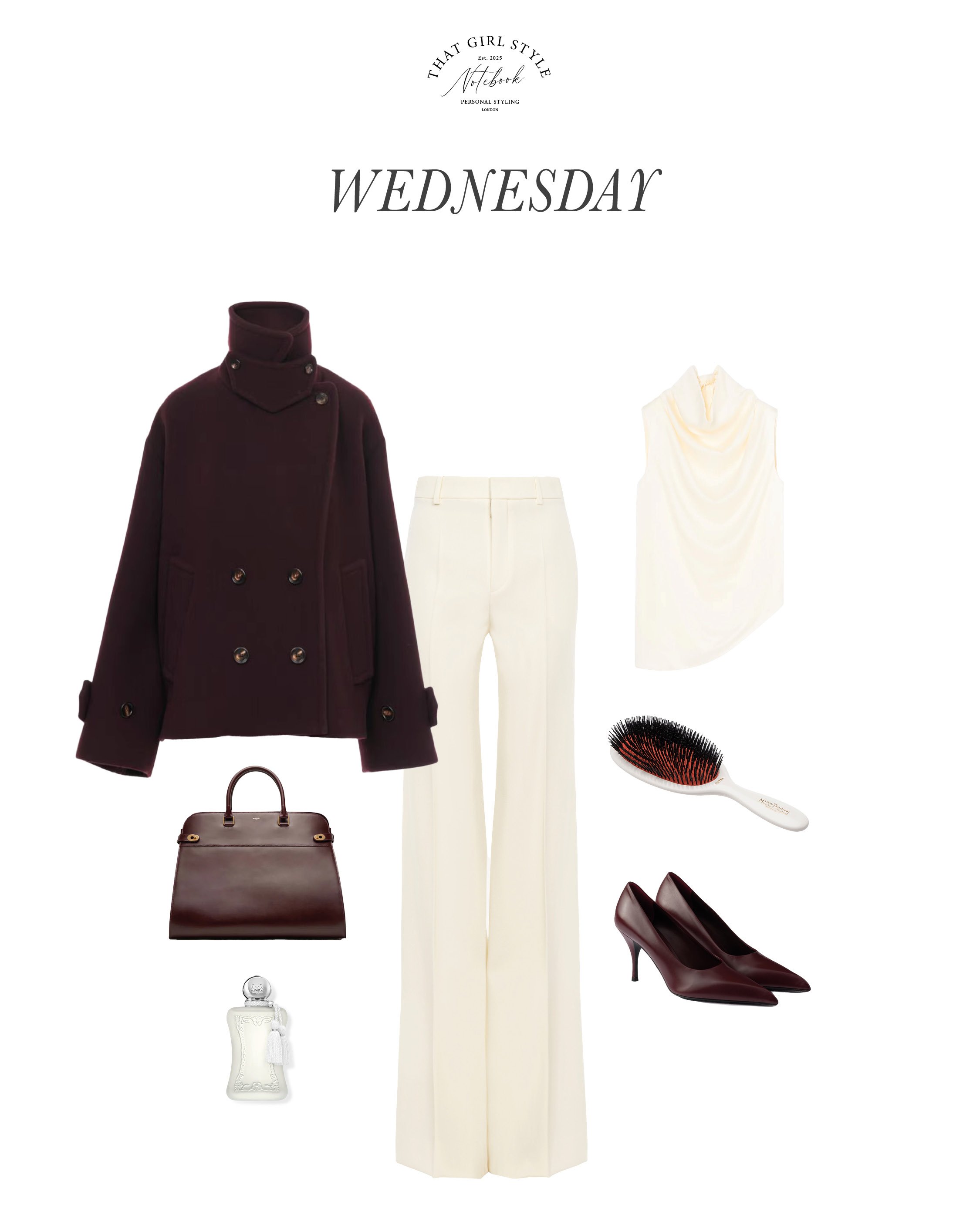 Coat Chloé, Trousers Chloé, Top Rôhe, Bag Au Depart, Heels Prada