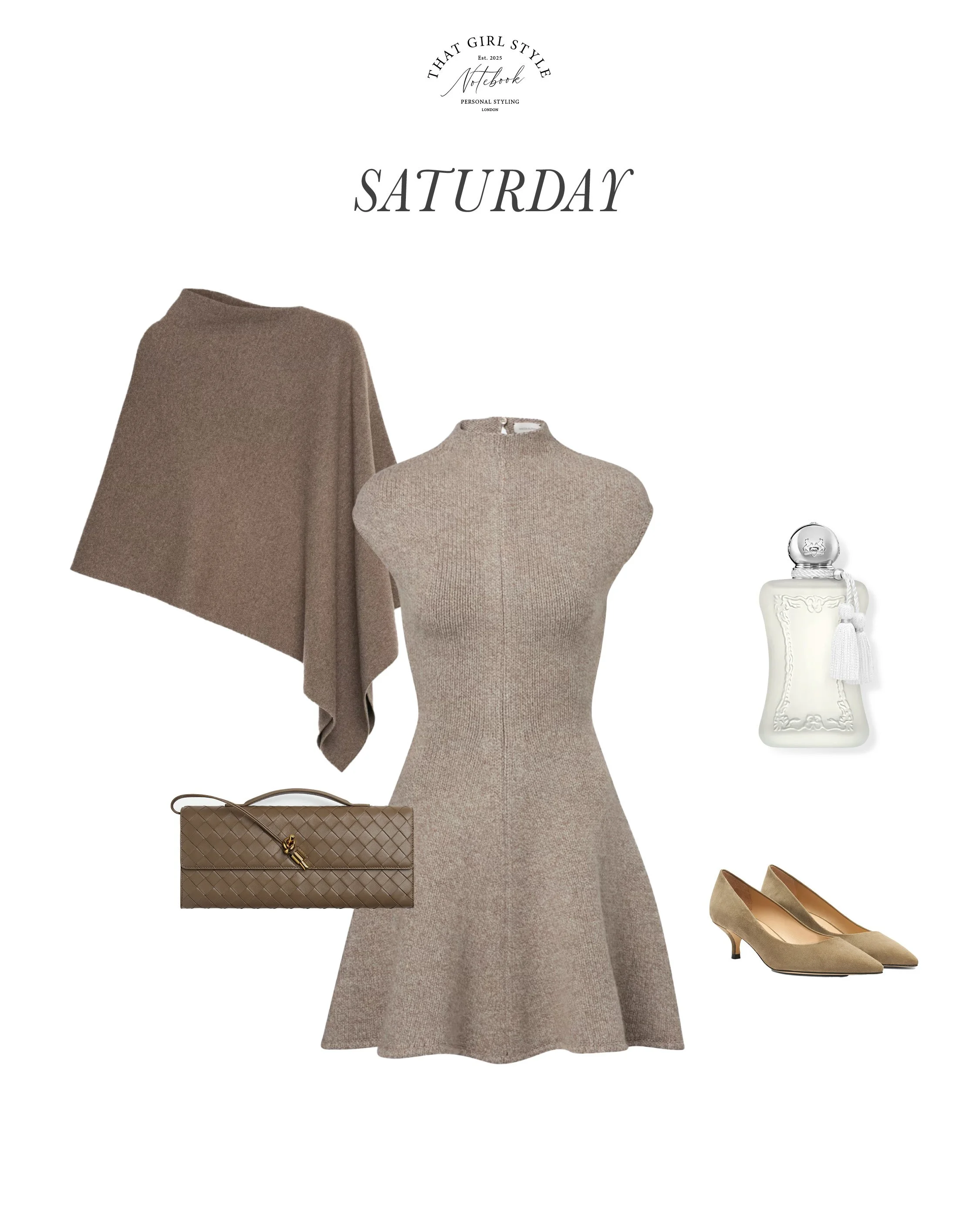 Cape Theory, Dress Magda Butrym, Clutch Bottega Veneta, Heels Stuart Weitzman