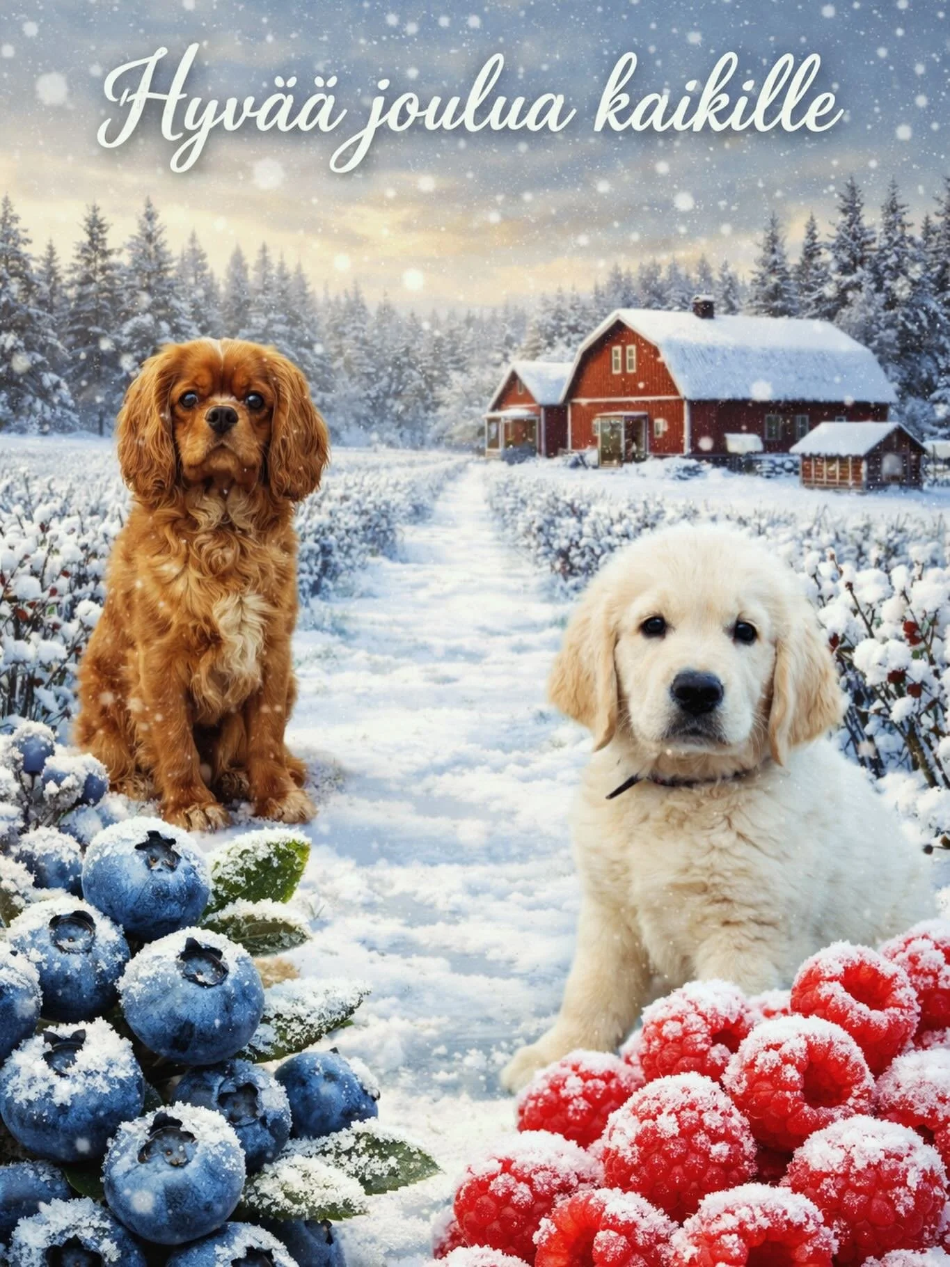 Hyv&auml;&auml; joulua kaikille! 🎄
T&auml;lle vuodelle mahtui my&ouml;s ihana uutinen &ndash; tilallemme tuli uusi perheenj&auml;sen, kultaisennoutajan pentu Elmo. 🐾❤️