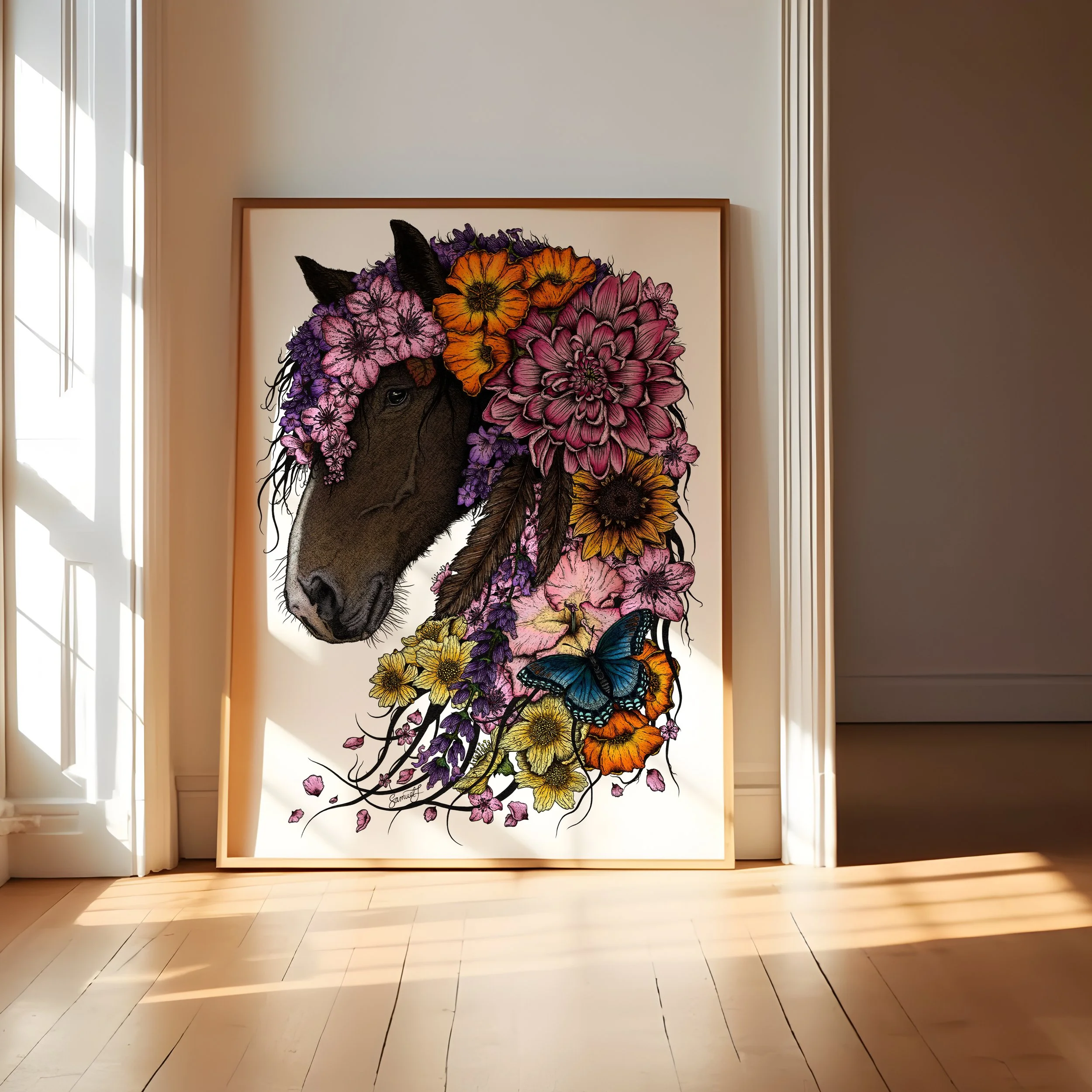 "Floral Horse" Fine Art Print