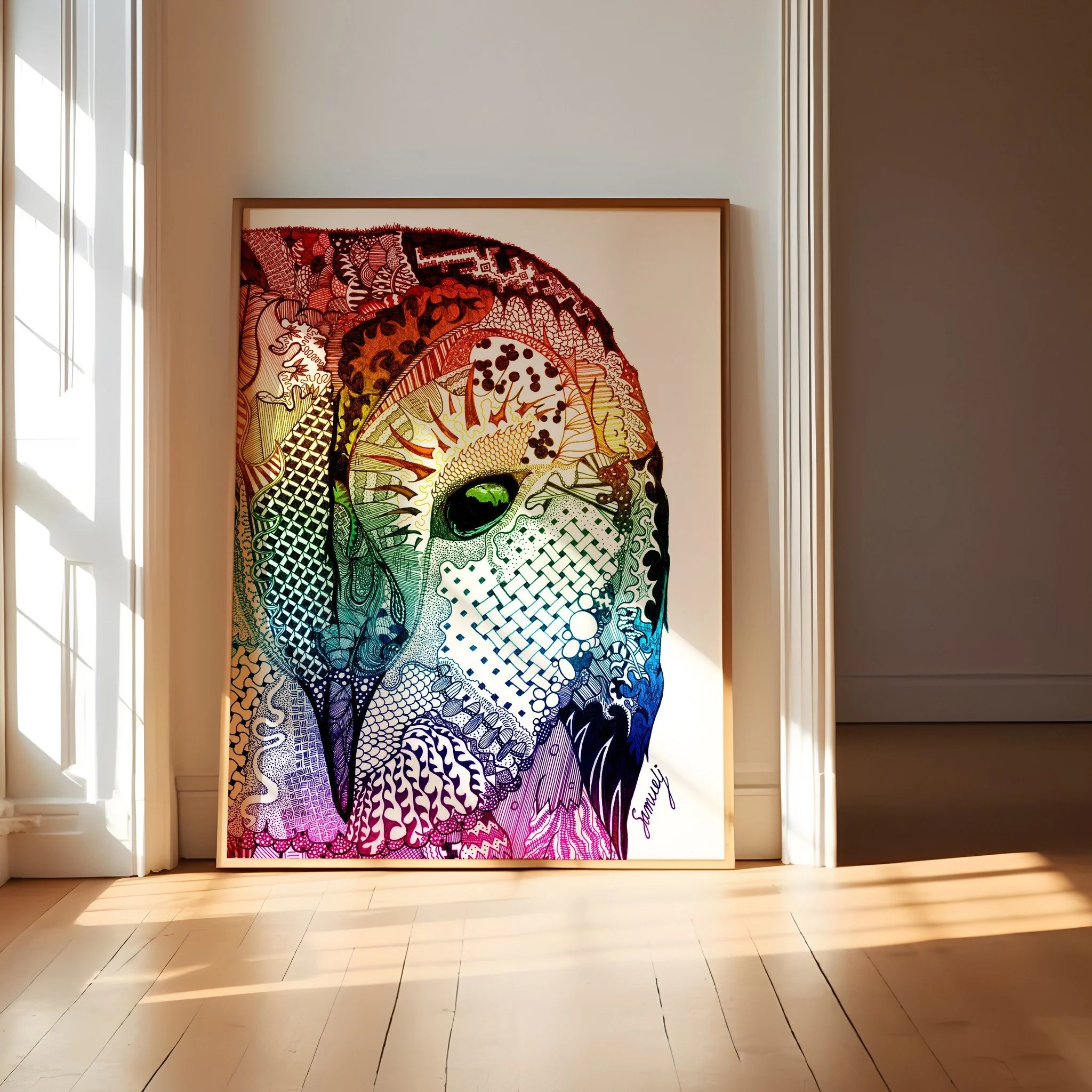 'Ancient Eye'. A cropped version of the 'Wise Owl' drawing, that started my art Journey way back in 2014. :)
It's still one of my most popular prints.
All my prints are available from my website here: https://www.jessesamuel.com.au/shop-tSMIr/fine-ar