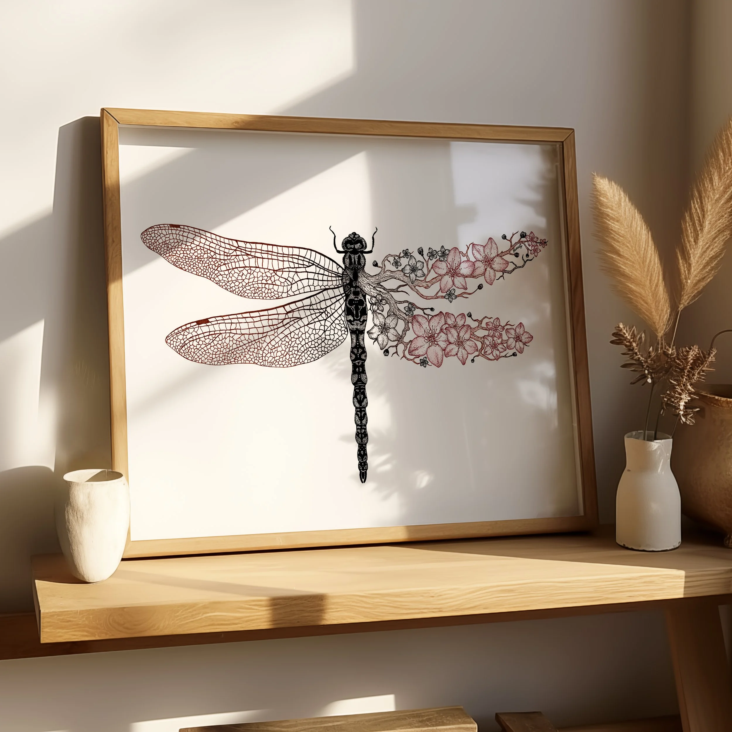 "Floral Dragonfly" Fine Art Print